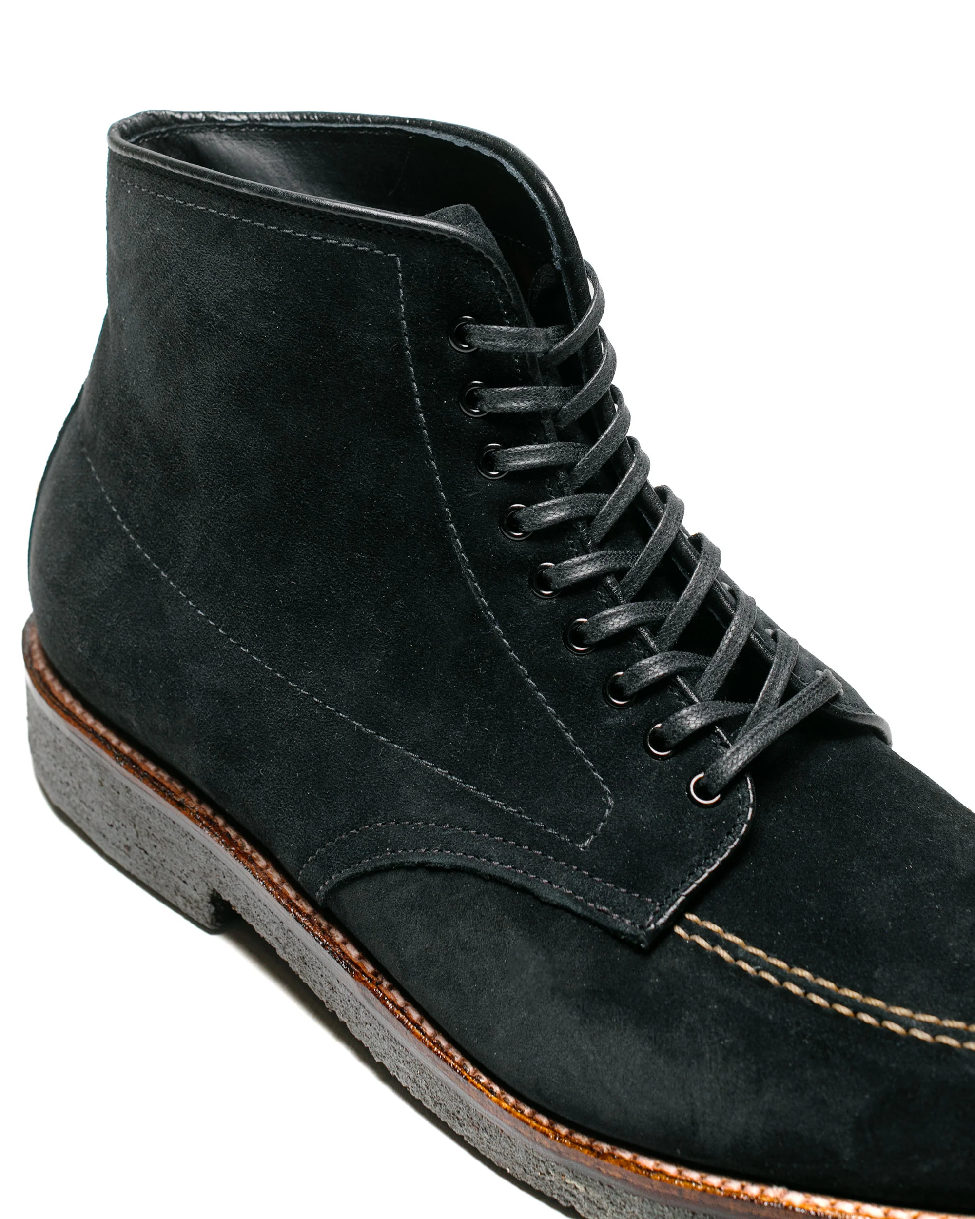 Alden Indy Boot Black Suede with Crepe Sole - Image 3