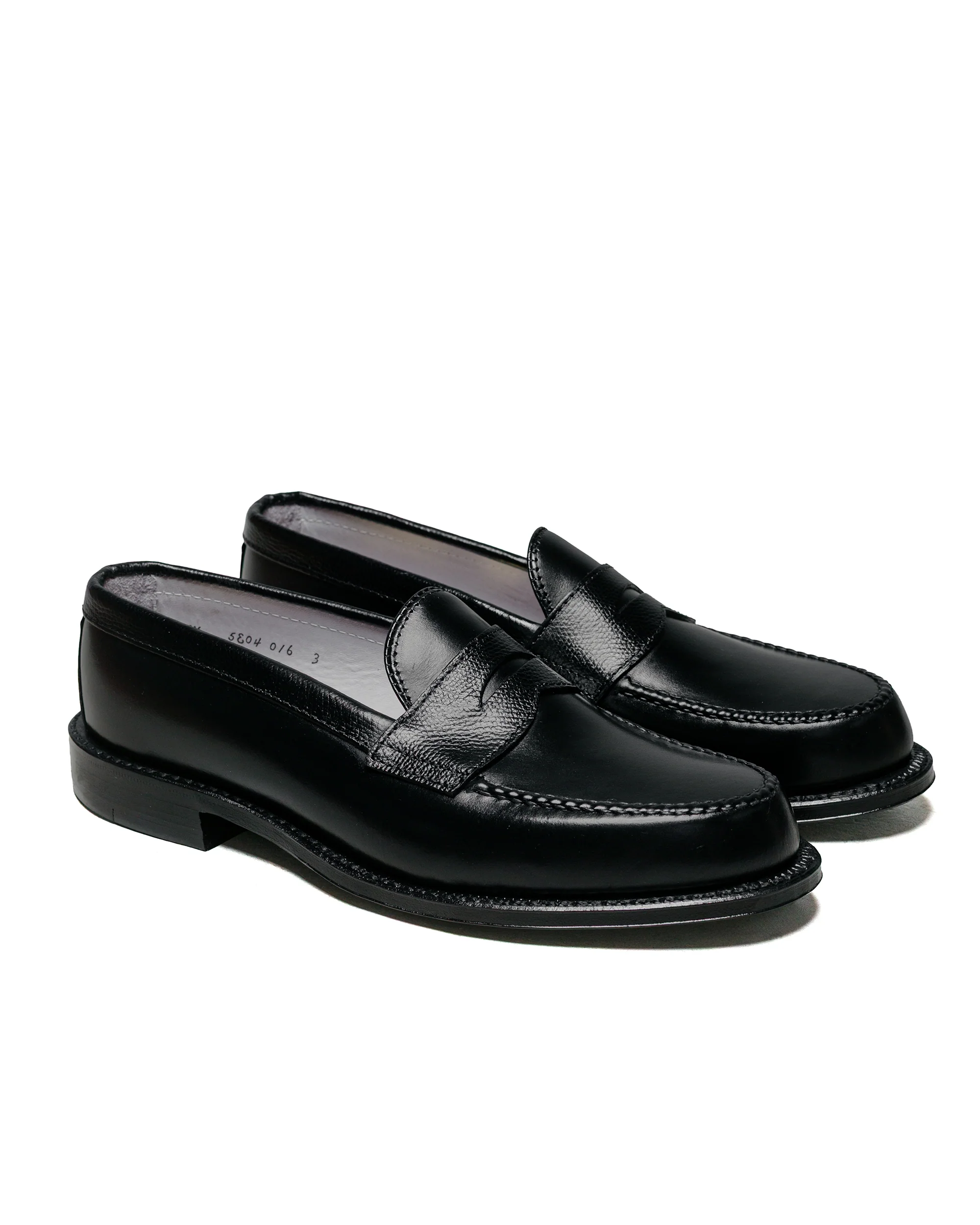 Alden Penny Loafer Black Calfskin/Black Alpine Grain G2201 - Image 2