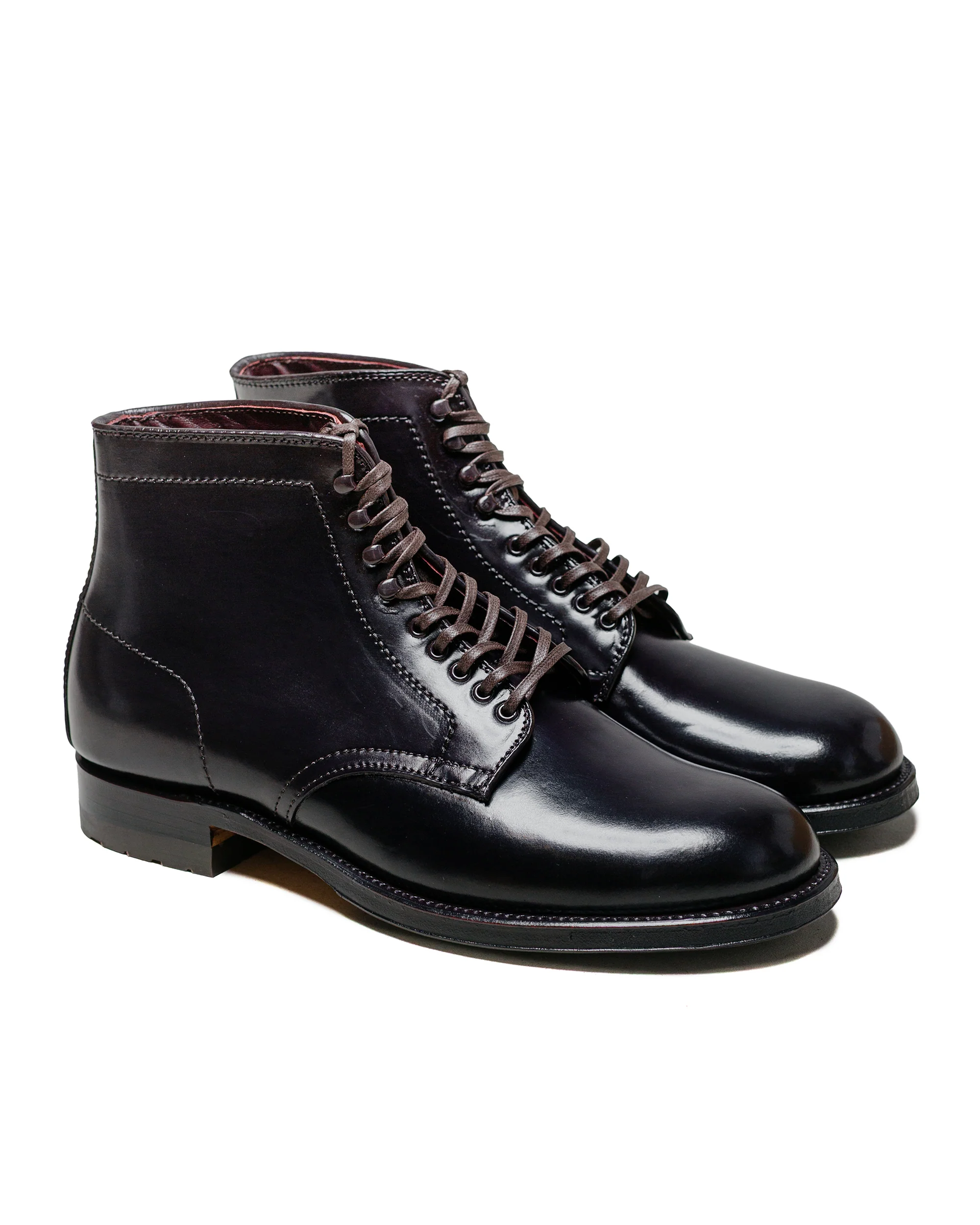 Alden Plain Toe Boot Colour 8 Cordovan with Commando Sole 4600H - Image 2