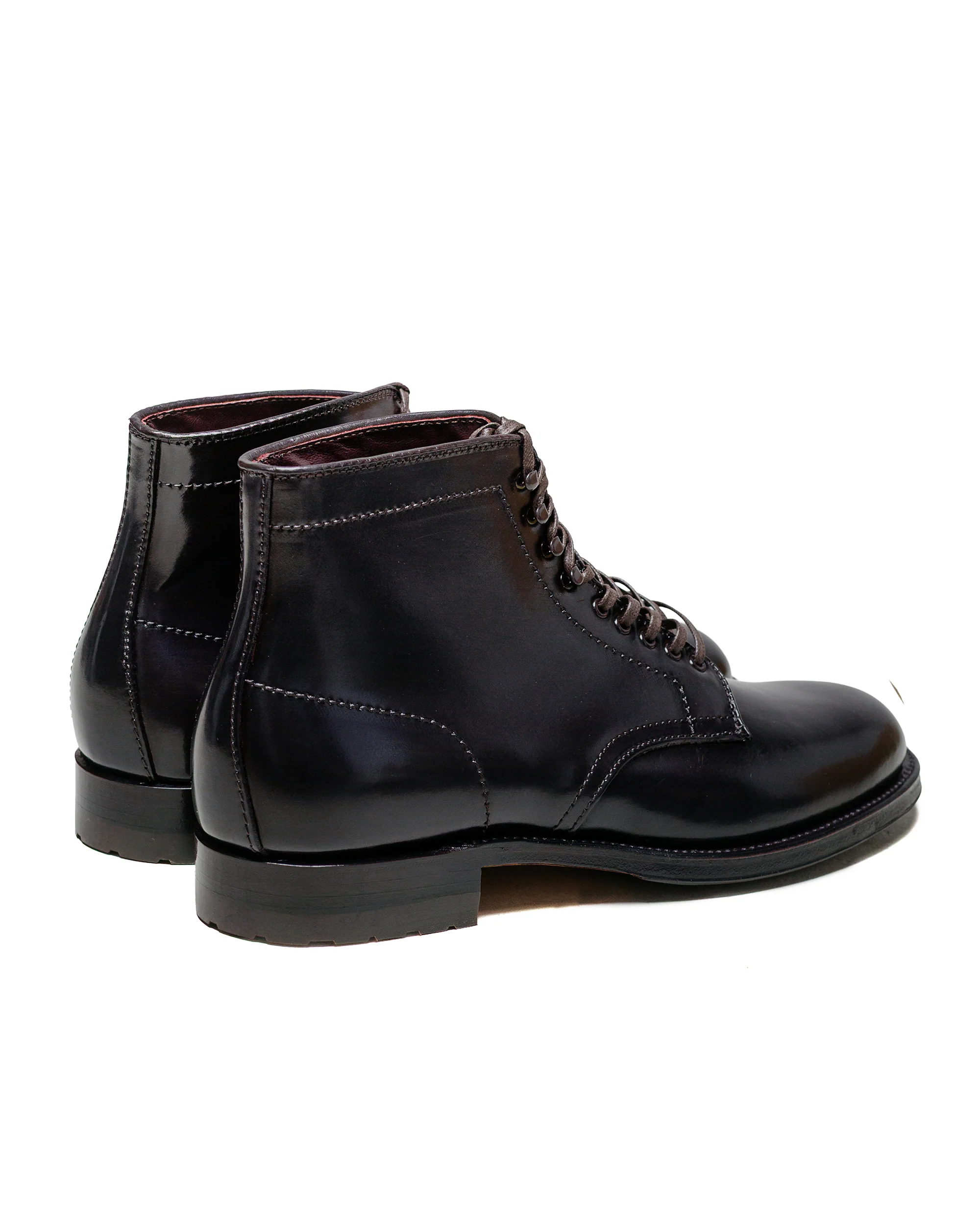 Alden Plain Toe Boot Colour 8 Cordovan with Commando Sole 4600H - Image 3