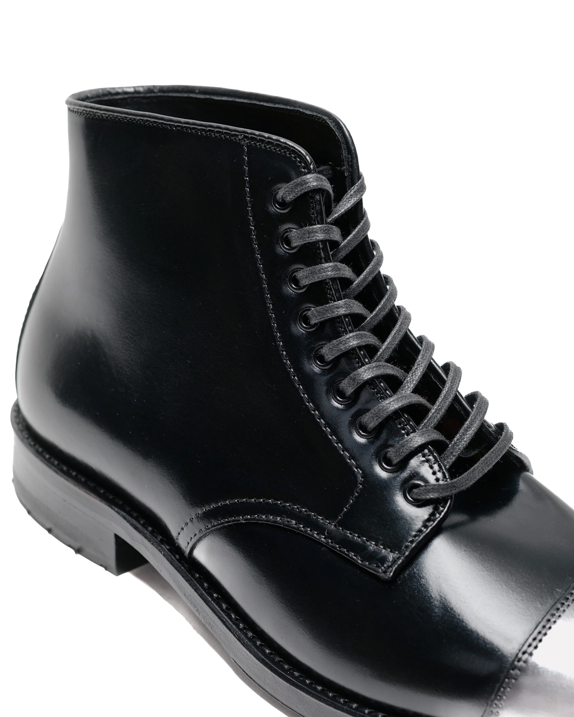 Alden Straight Tip Boot With Commando Sole Black Shell Cordovan 39625C - Image 3