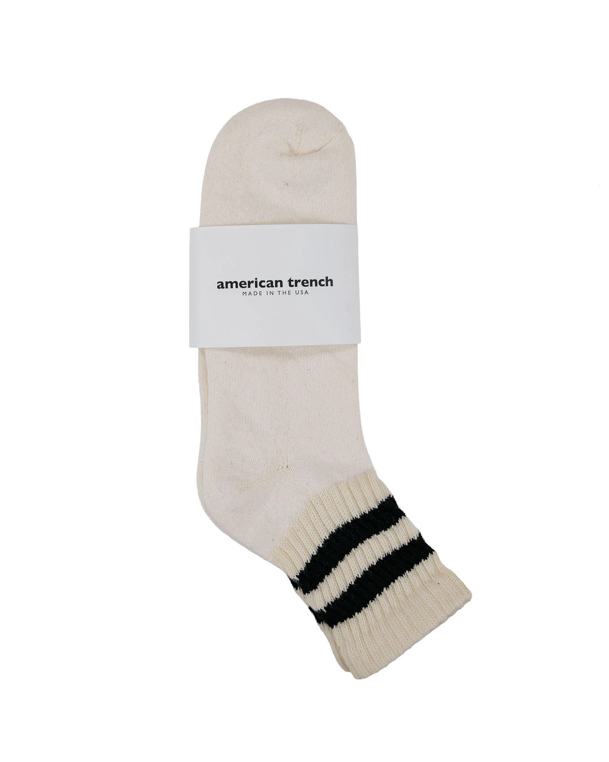 American Trench The Mono Stripe Quarter Crew Black