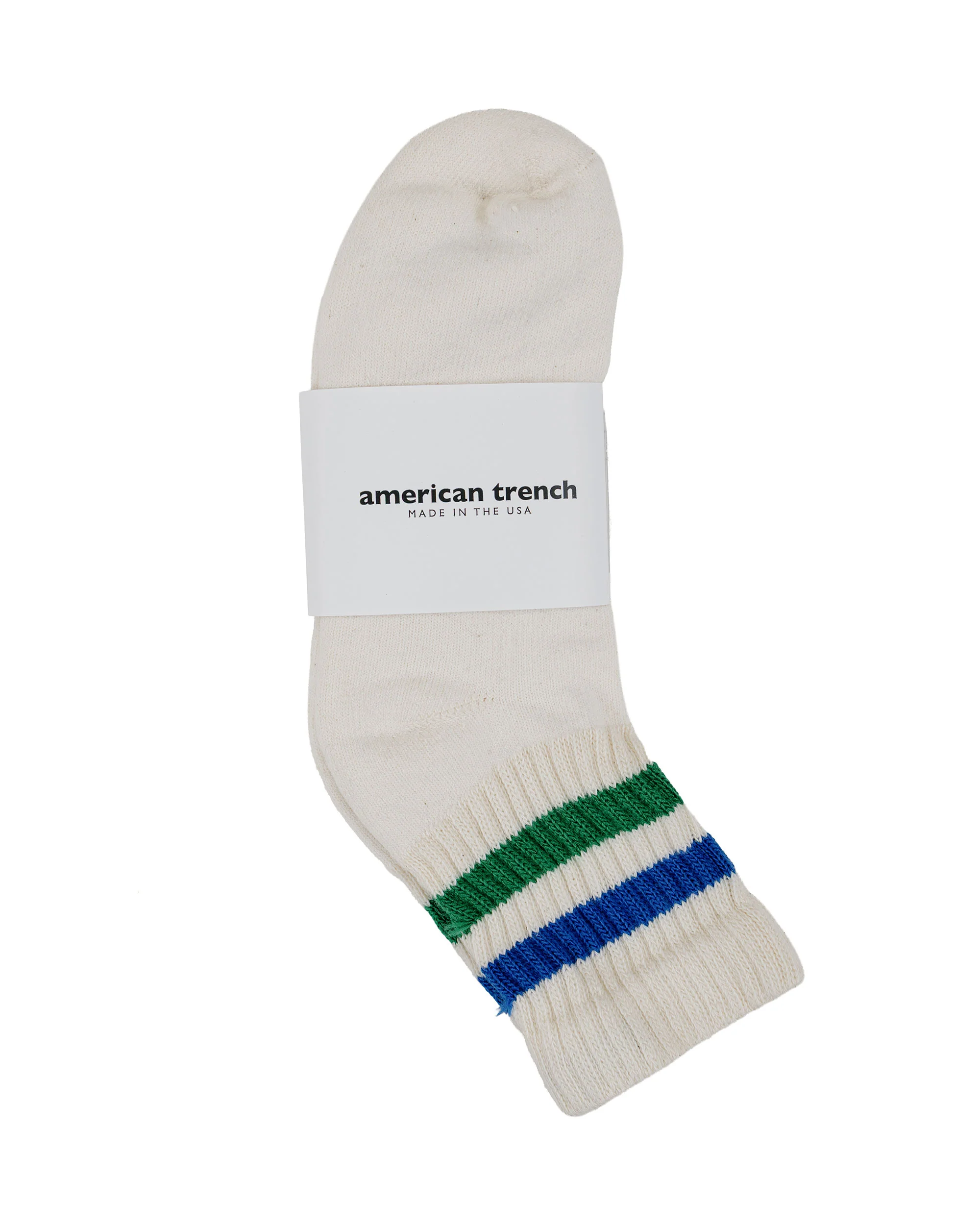 American Trench The Retro Stripe Quarter Crew Kelly Green/Royal