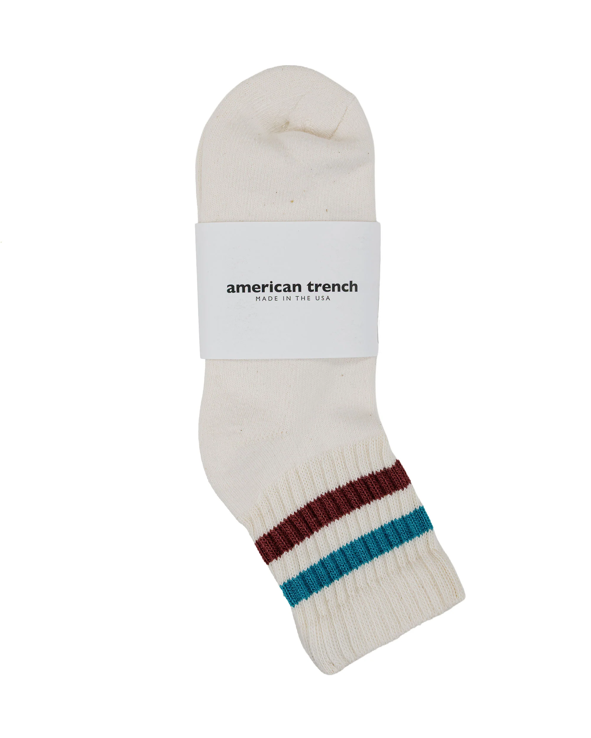 American Trench The Retro Stripe Quarter Crew Teal/Berry
