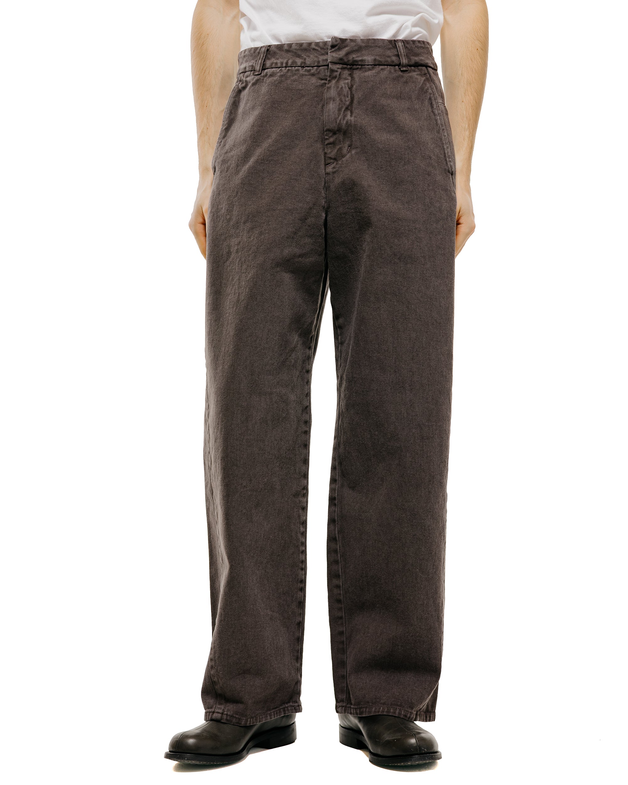Amomento Garments Dyed Curved Seam Denim Brown - Image 2