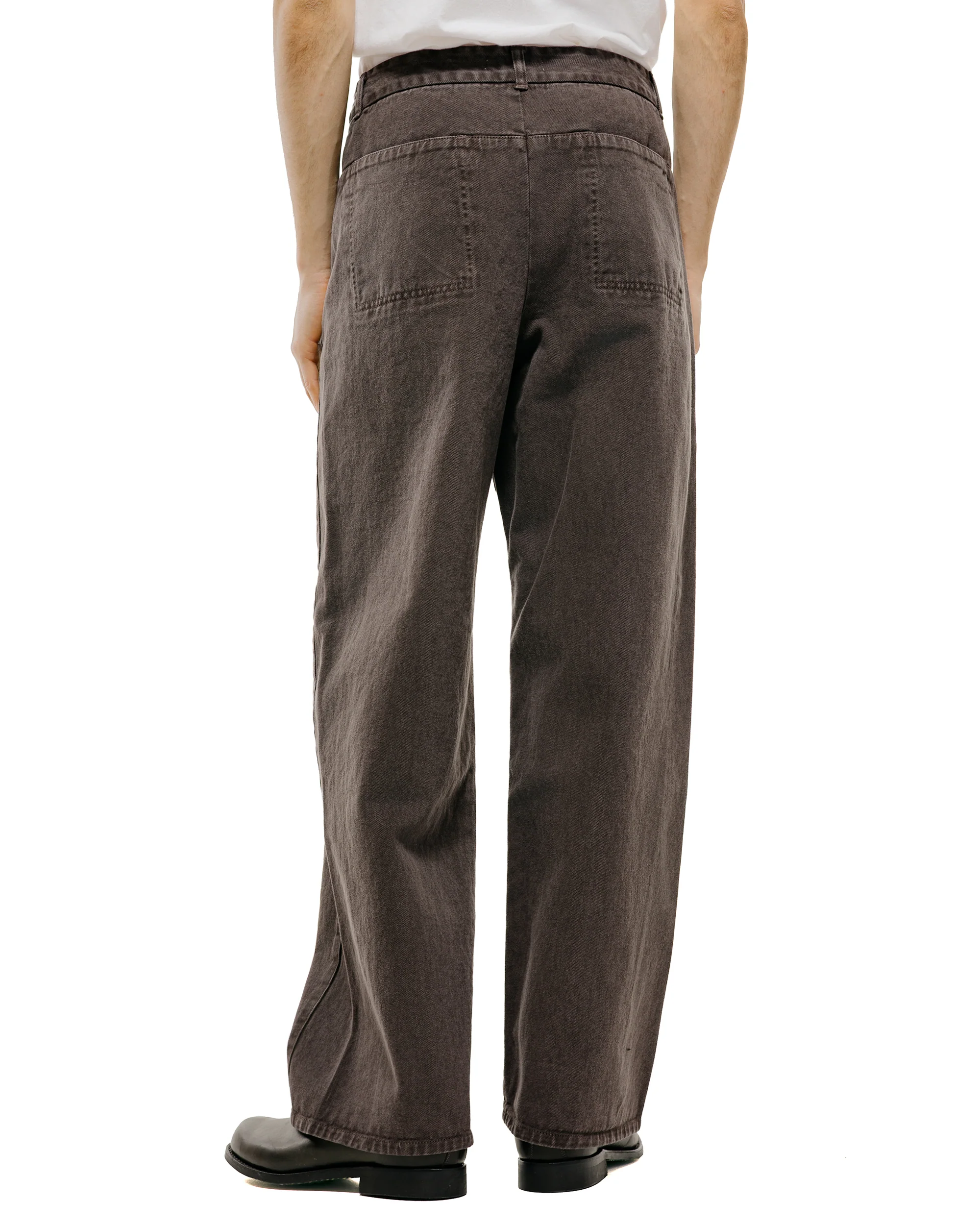 Amomento Garments Dyed Curved Seam Denim Brown - Image 3