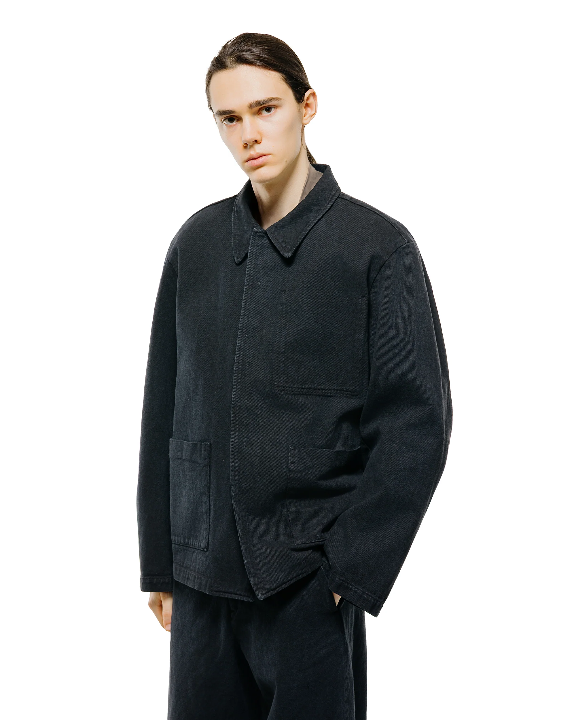 Amomento Garments Dyed Pocket Denim Jacket Black - Image 2