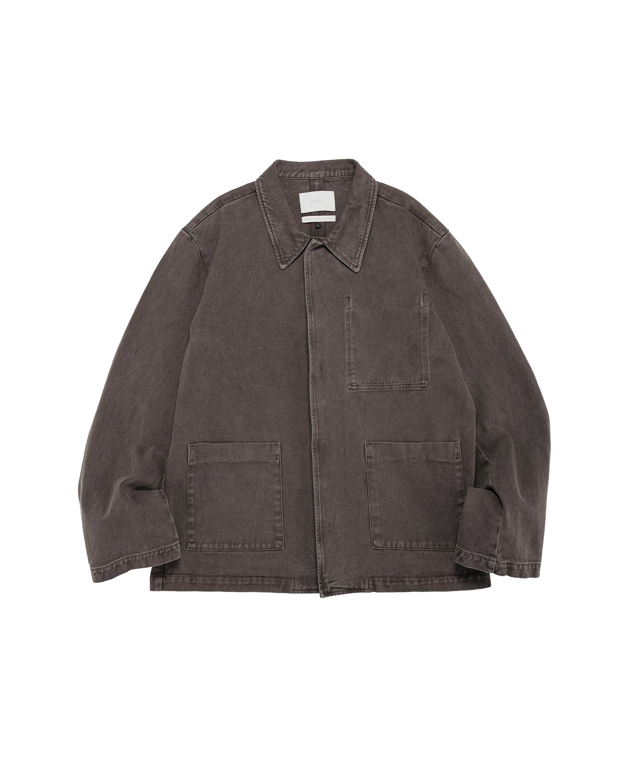 Amomento Garments Dyed Pocket Denim Jacket Brown