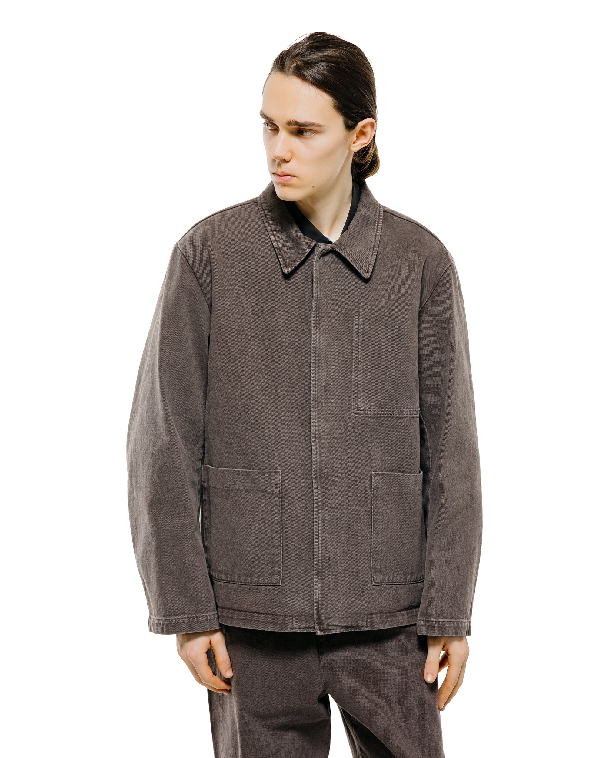 Amomento Garments Dyed Pocket Denim Jacket Brown - Image 2