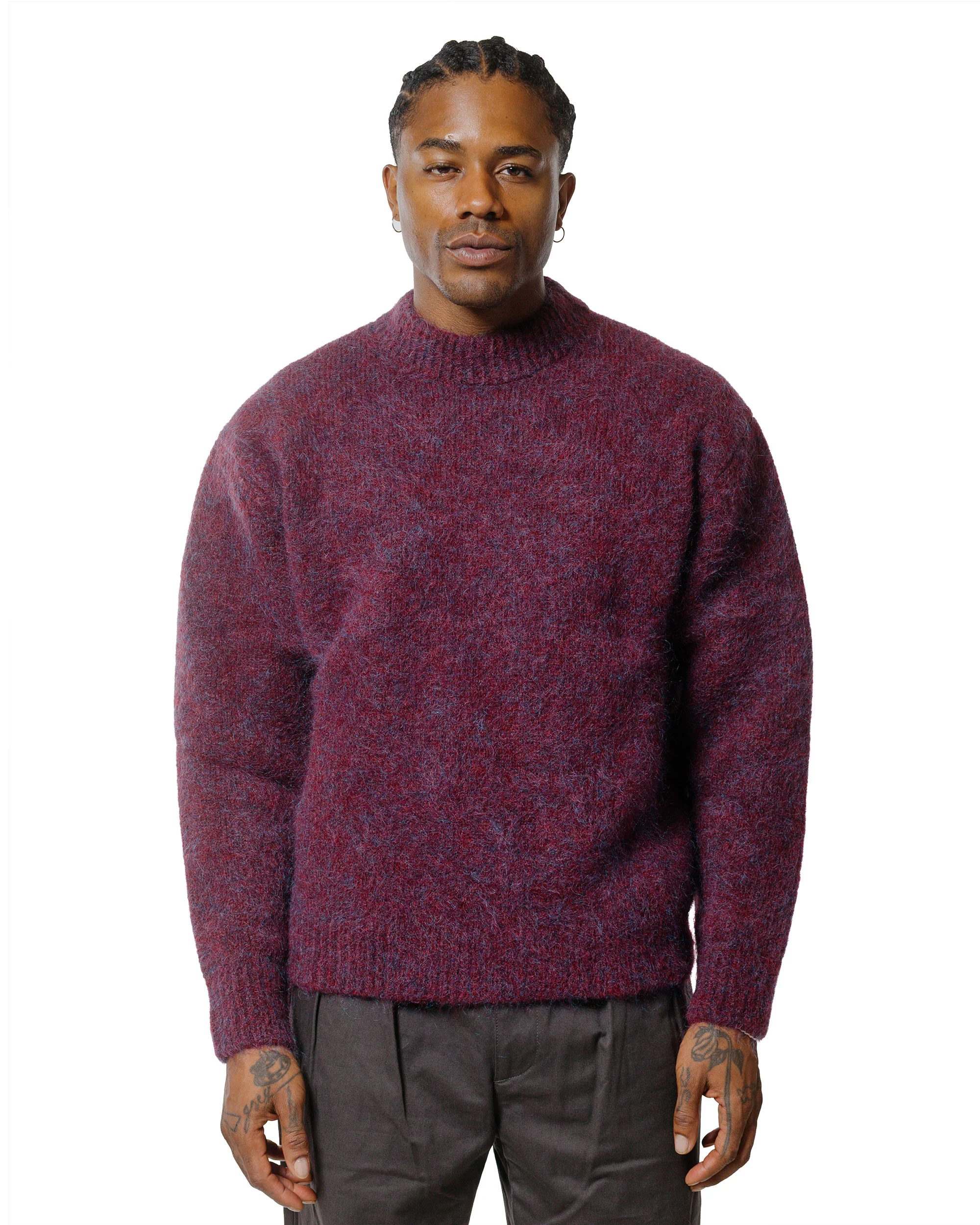 Amomento Hairy Rounded Pullover Burgundy - Image 2