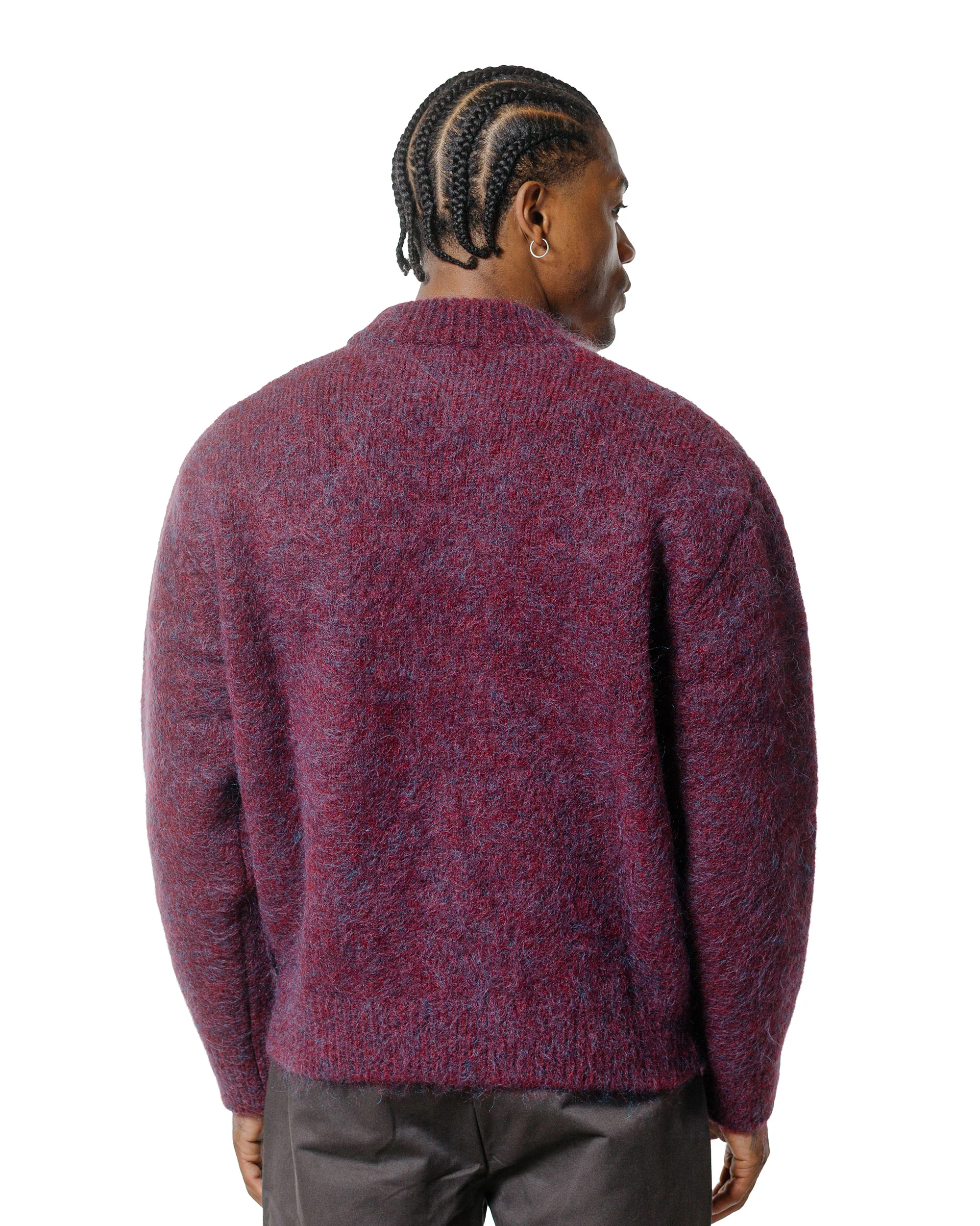 Amomento Hairy Rounded Pullover Burgundy - Image 3