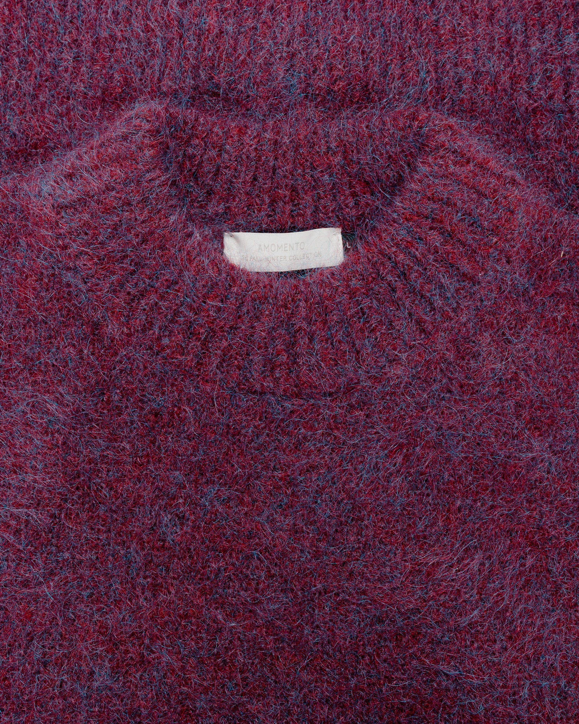 Amomento Hairy Rounded Pullover Burgundy - Image 4