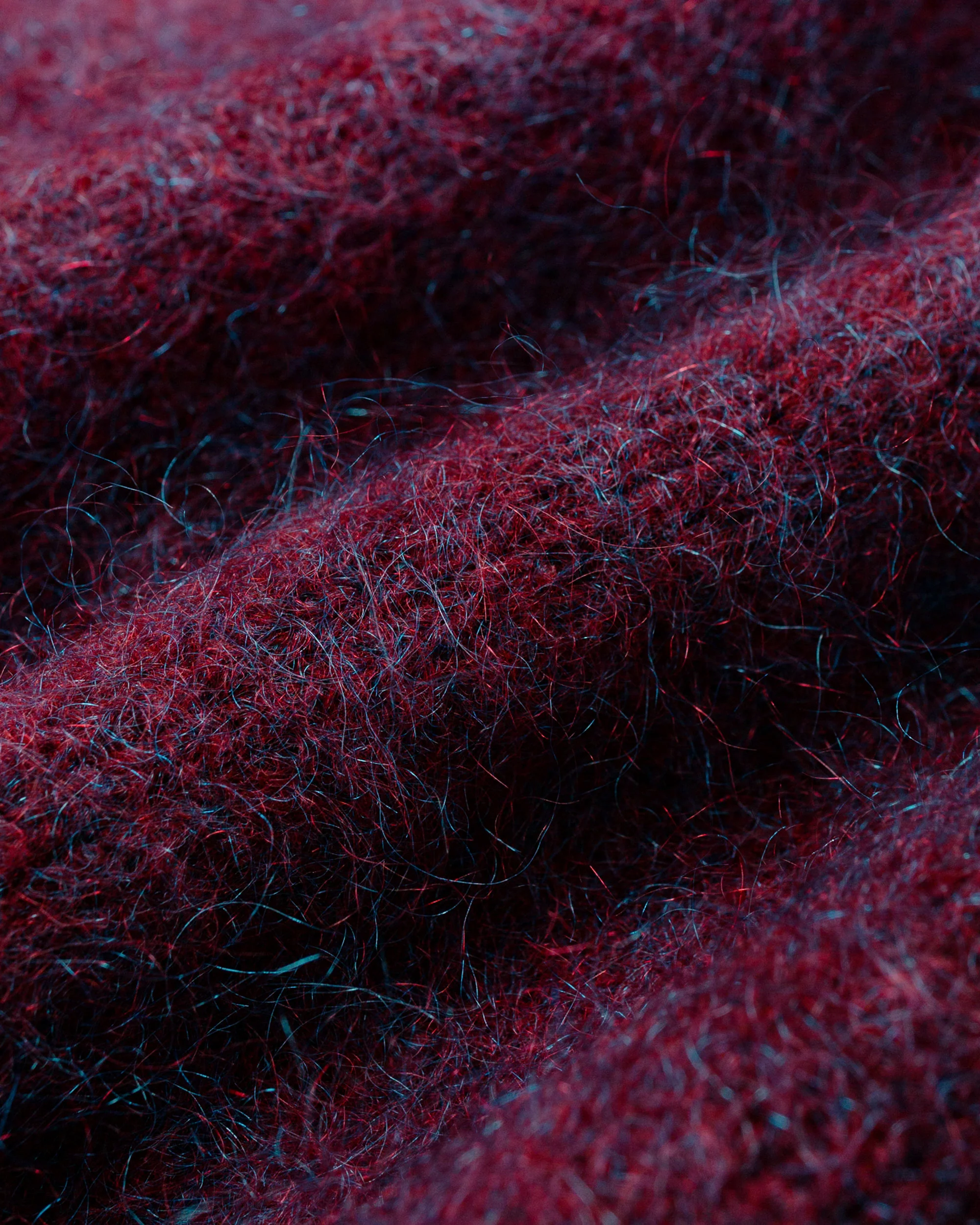 Amomento Hairy Rounded Pullover Burgundy - Image 5