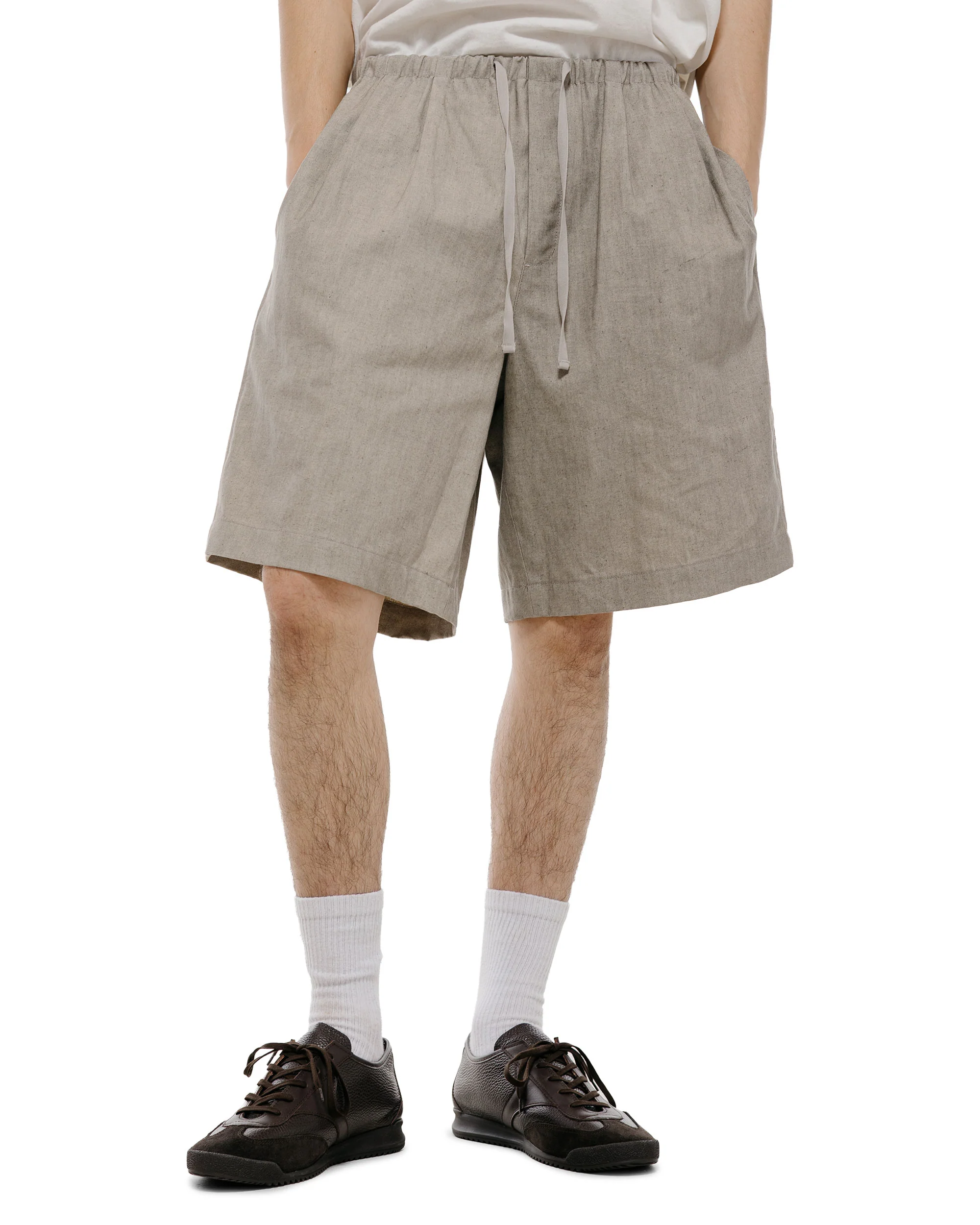 Amomento Linen Drawstring Shorts Beige - Image 3