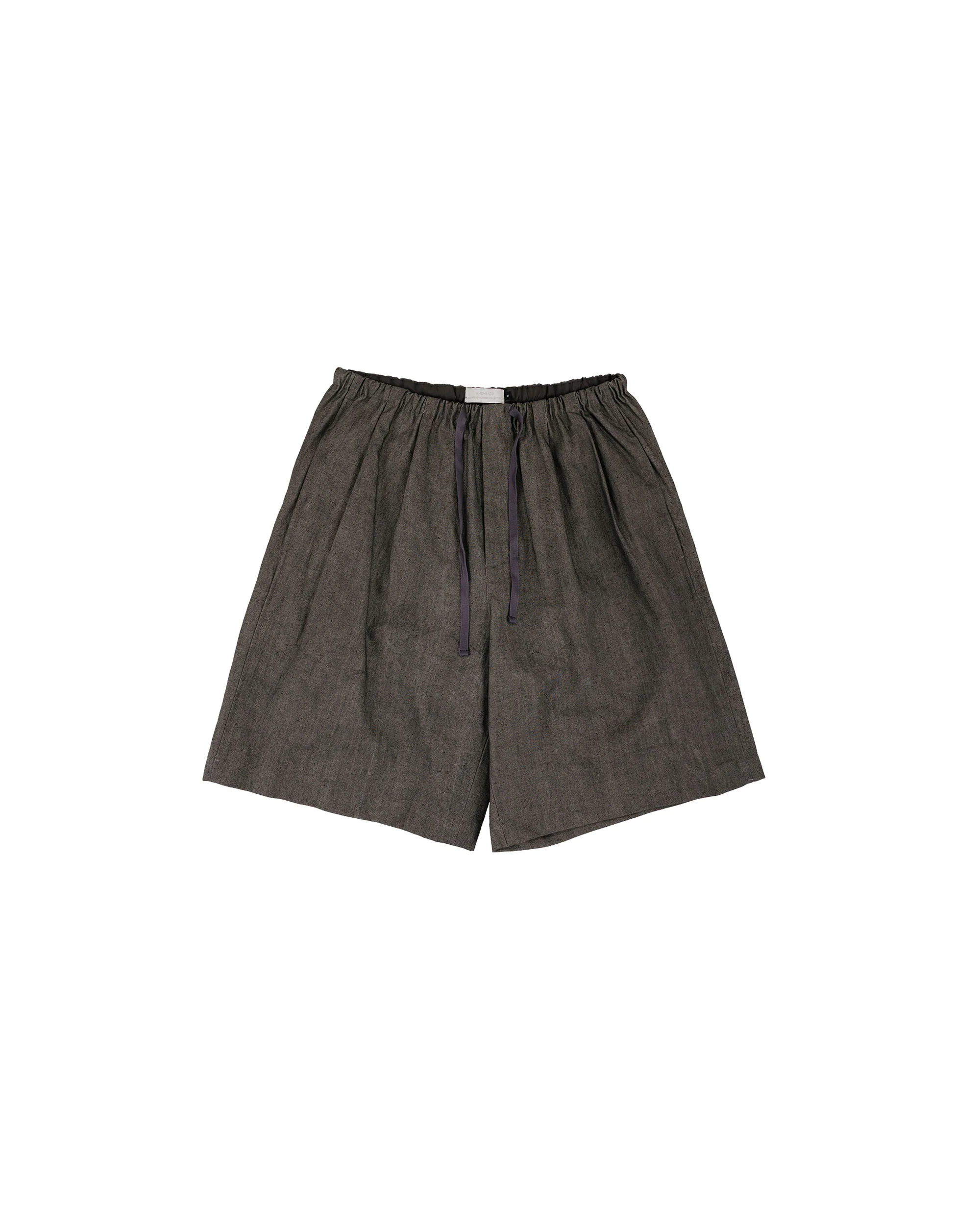 Amomento Linen Drawstring Shorts Brown