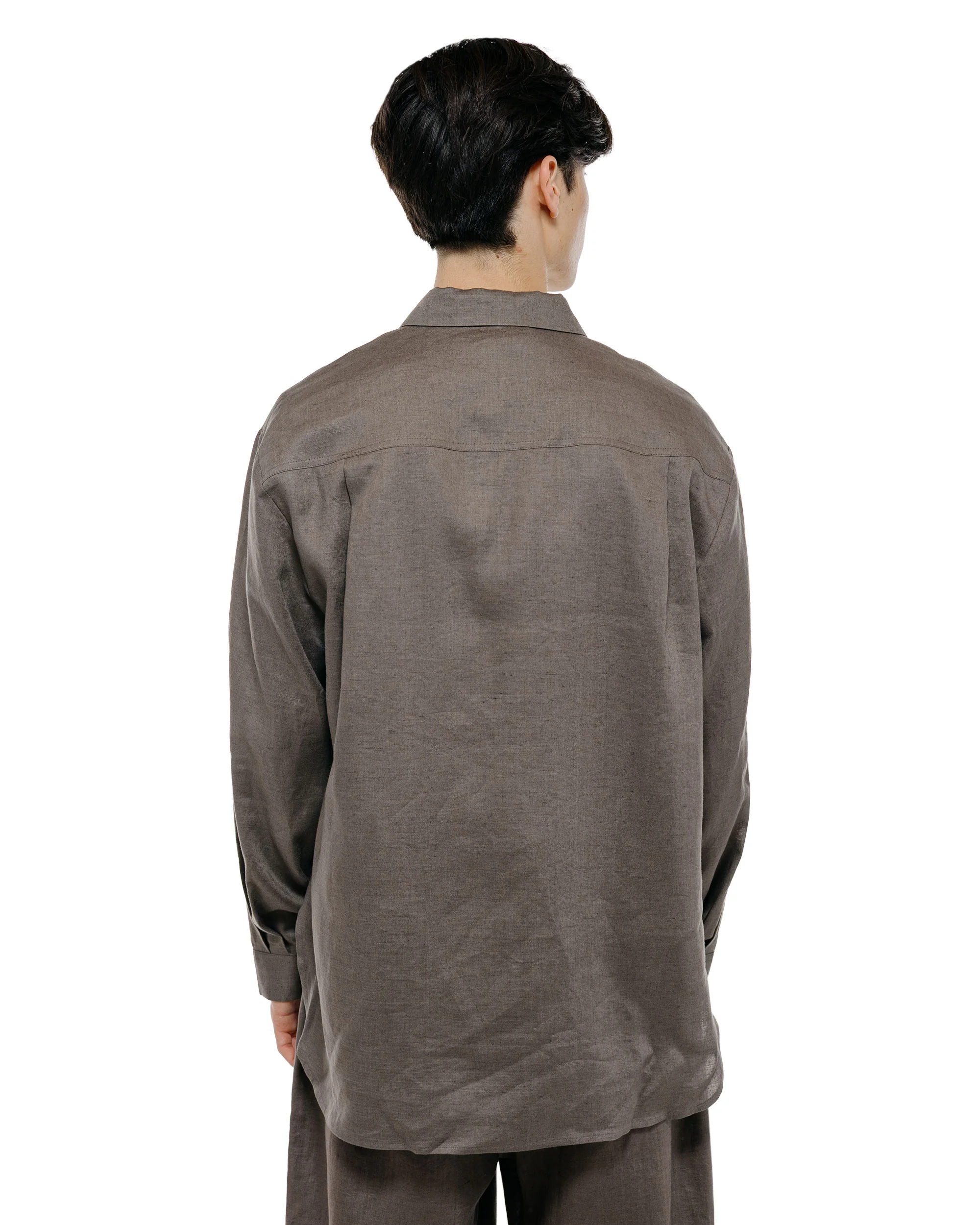 Amomento Linen Oversized Shirt Khaki - Image 4