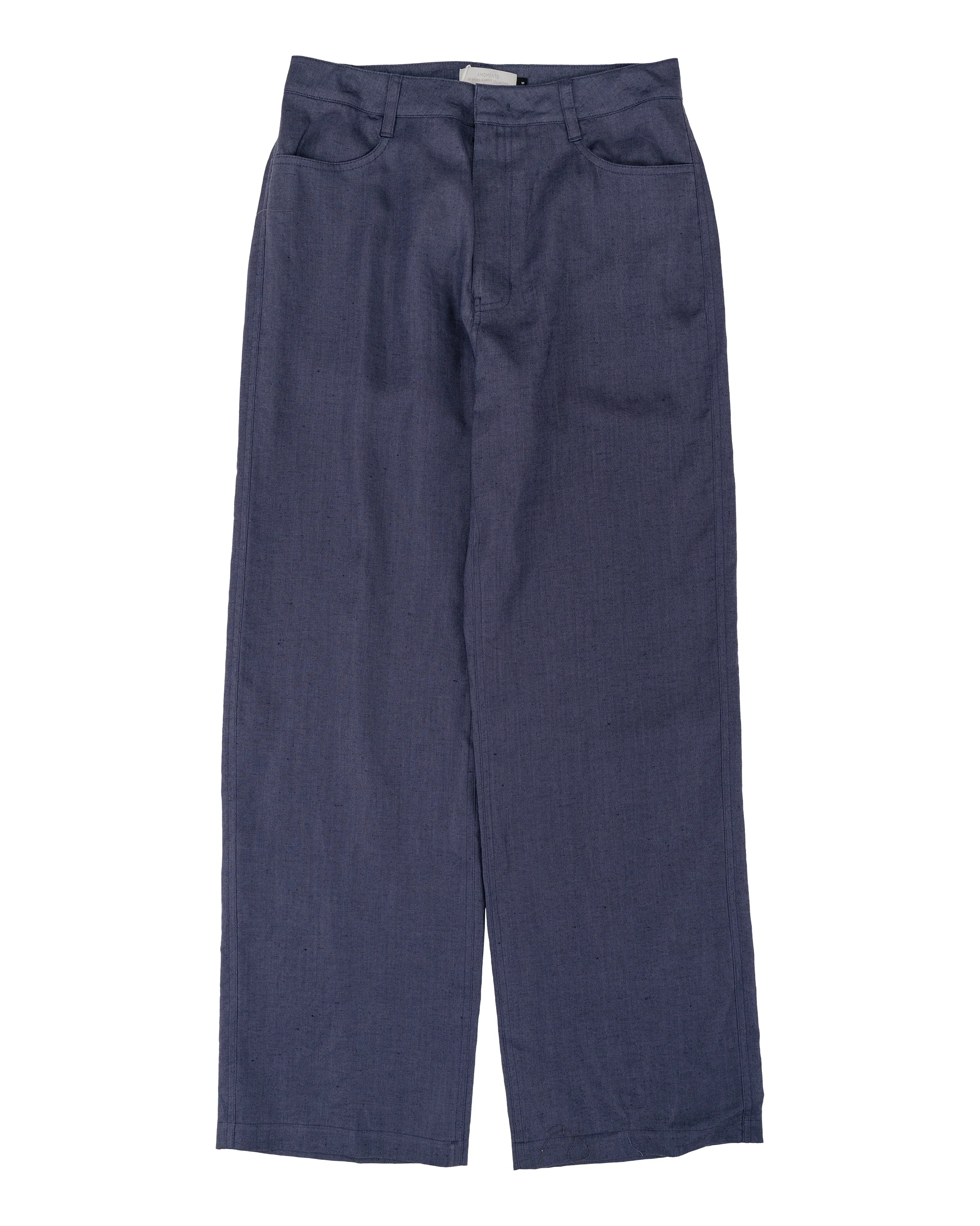 Amomento Linen Straight Pants Blue