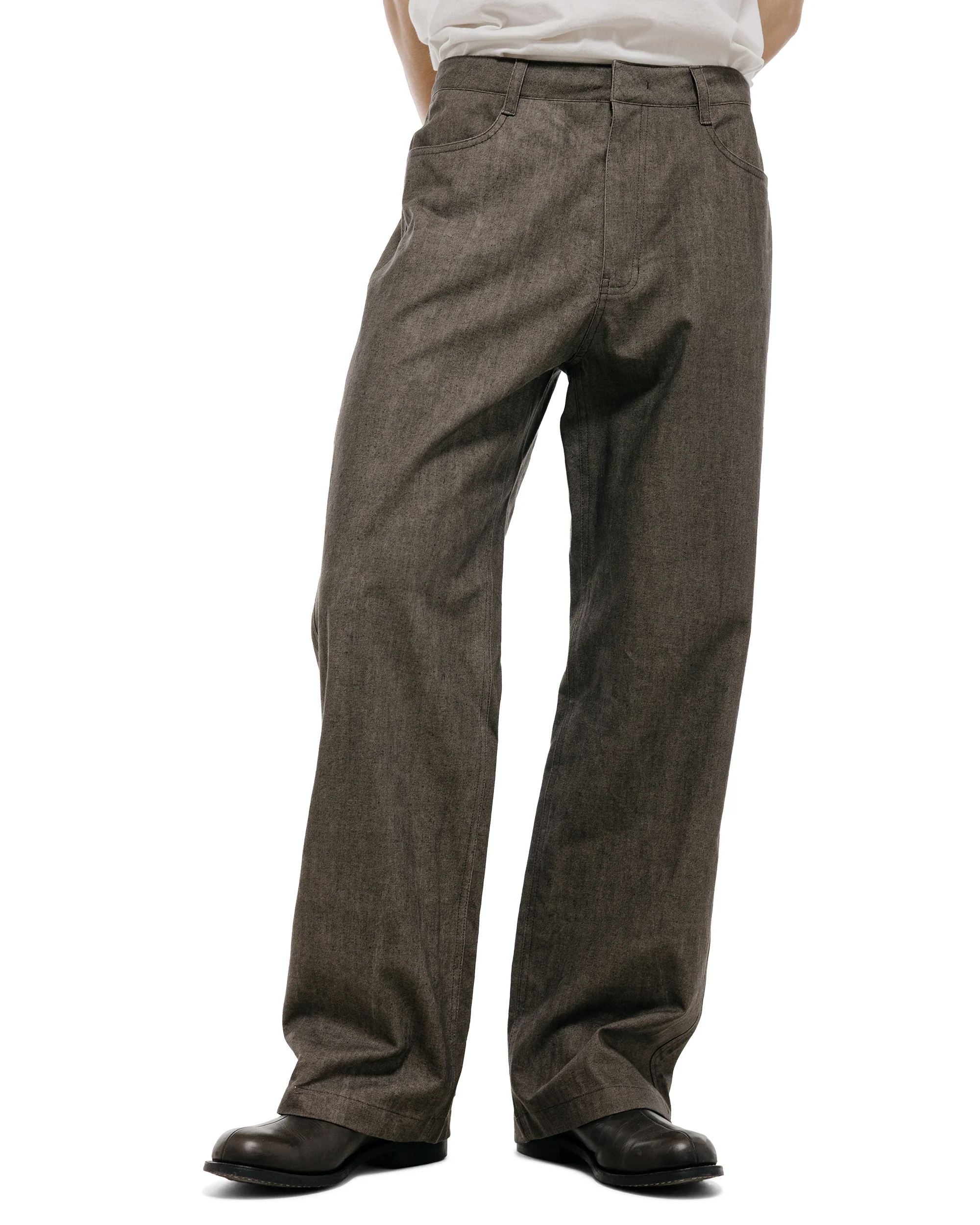 Amomento Linen Straight Pants Brown - Image 2