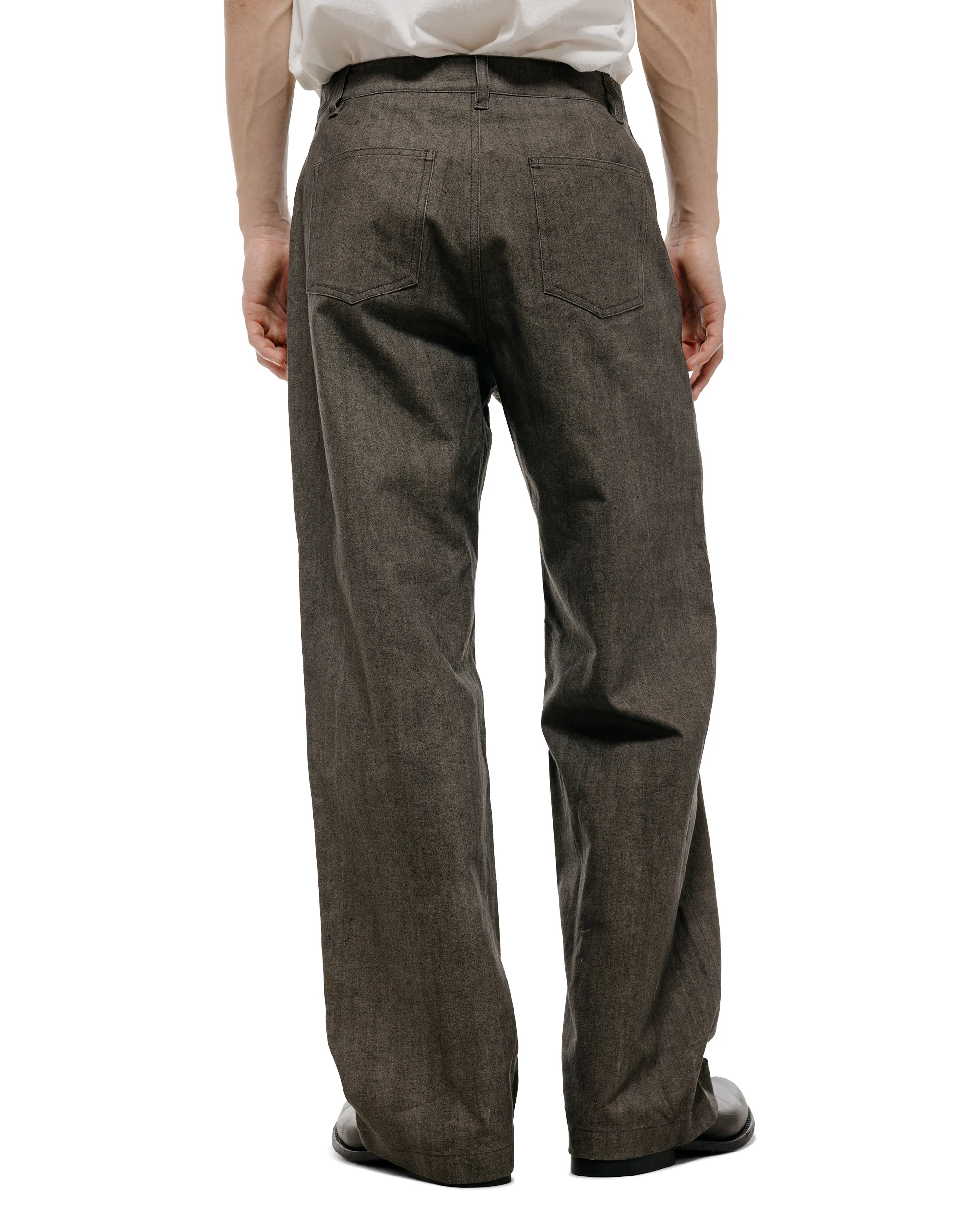 Amomento Linen Straight Pants Brown - Image 4