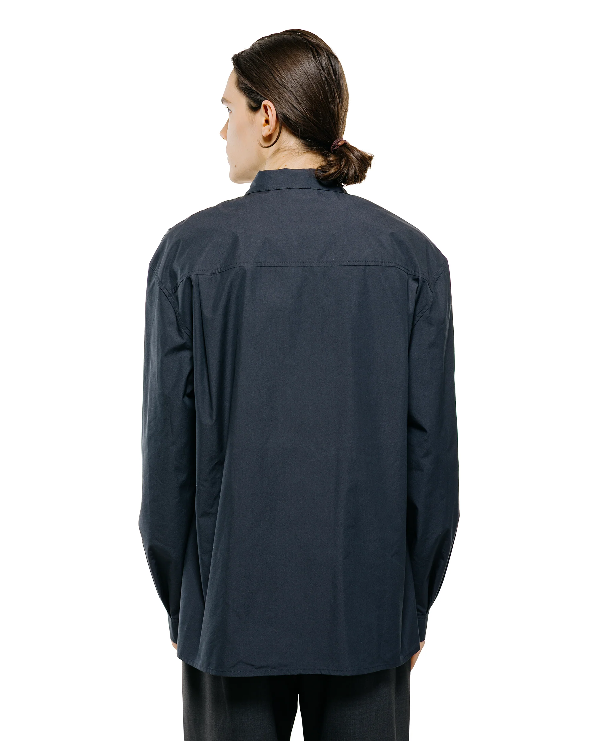 Amomento Pleated Shirt Navy - Image 3