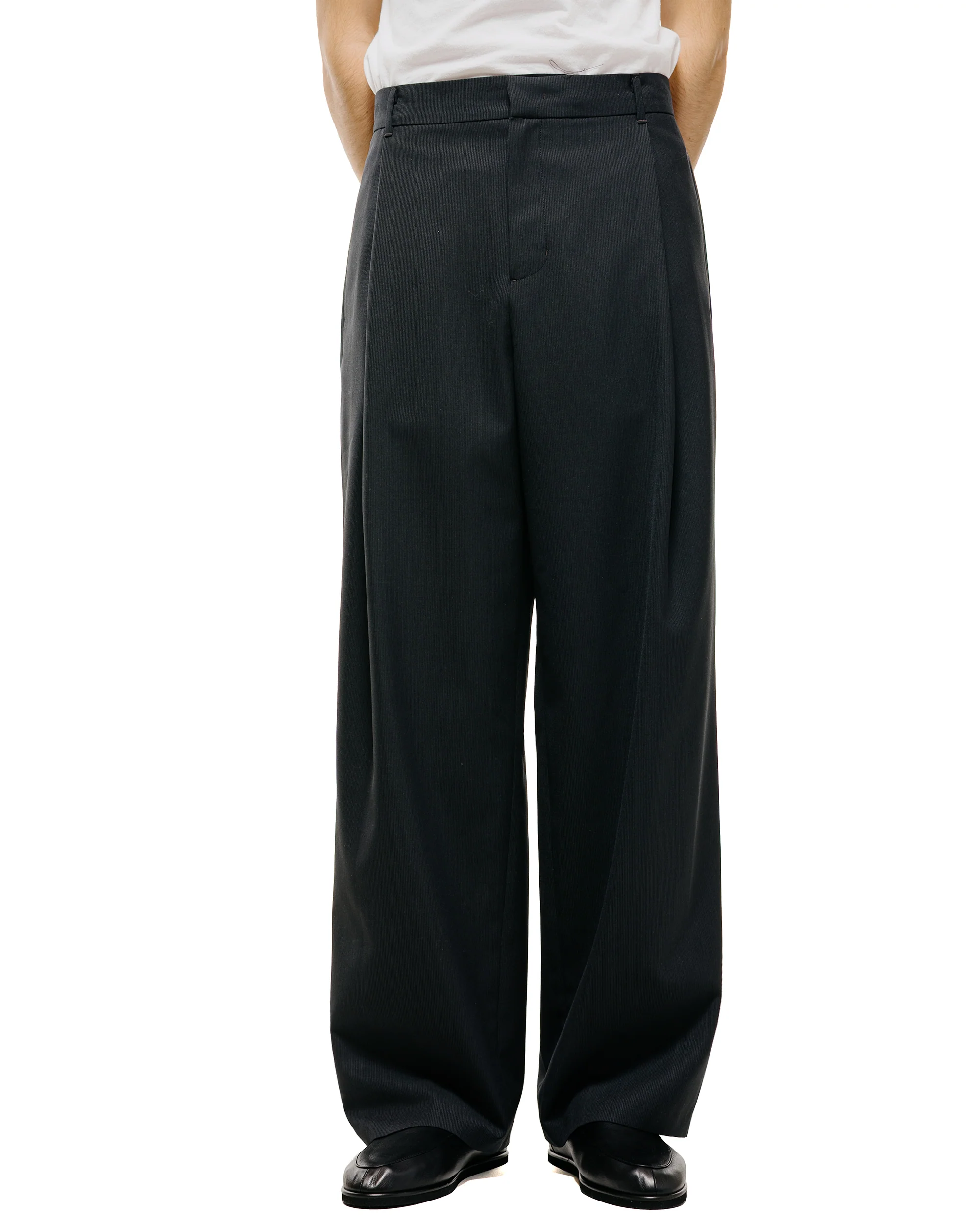 Amomento Wool Stripe Martine Pants Black - Image 2