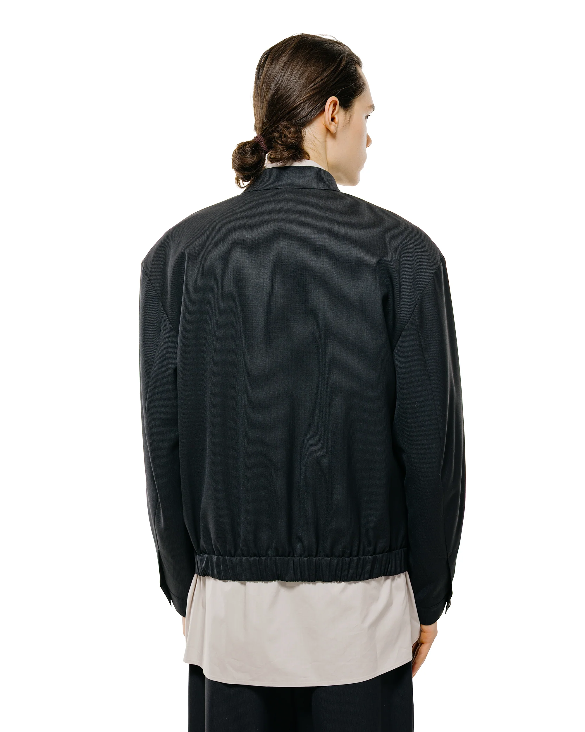 Amomento Wool Stripe Zip-Up Jumper Black - Image 3