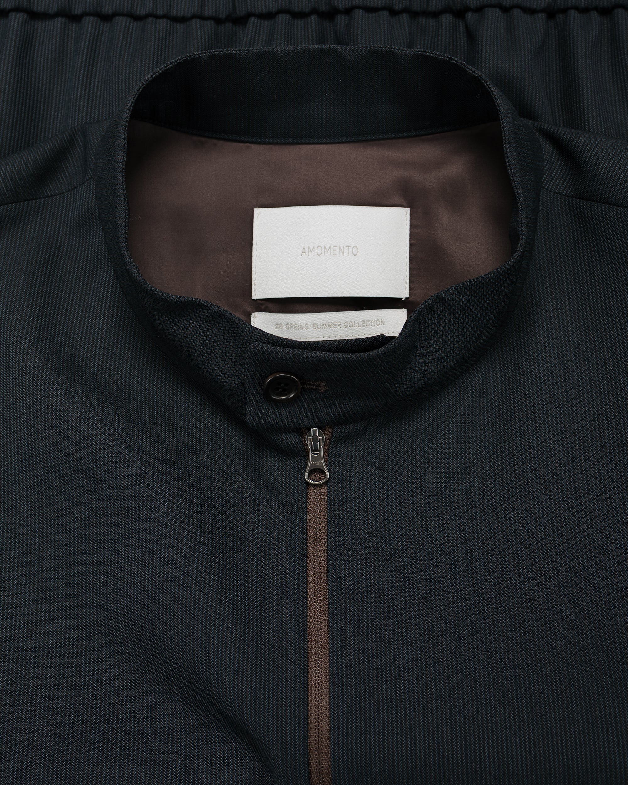 Amomento Wool Stripe Zip-Up Jumper Black - Image 5