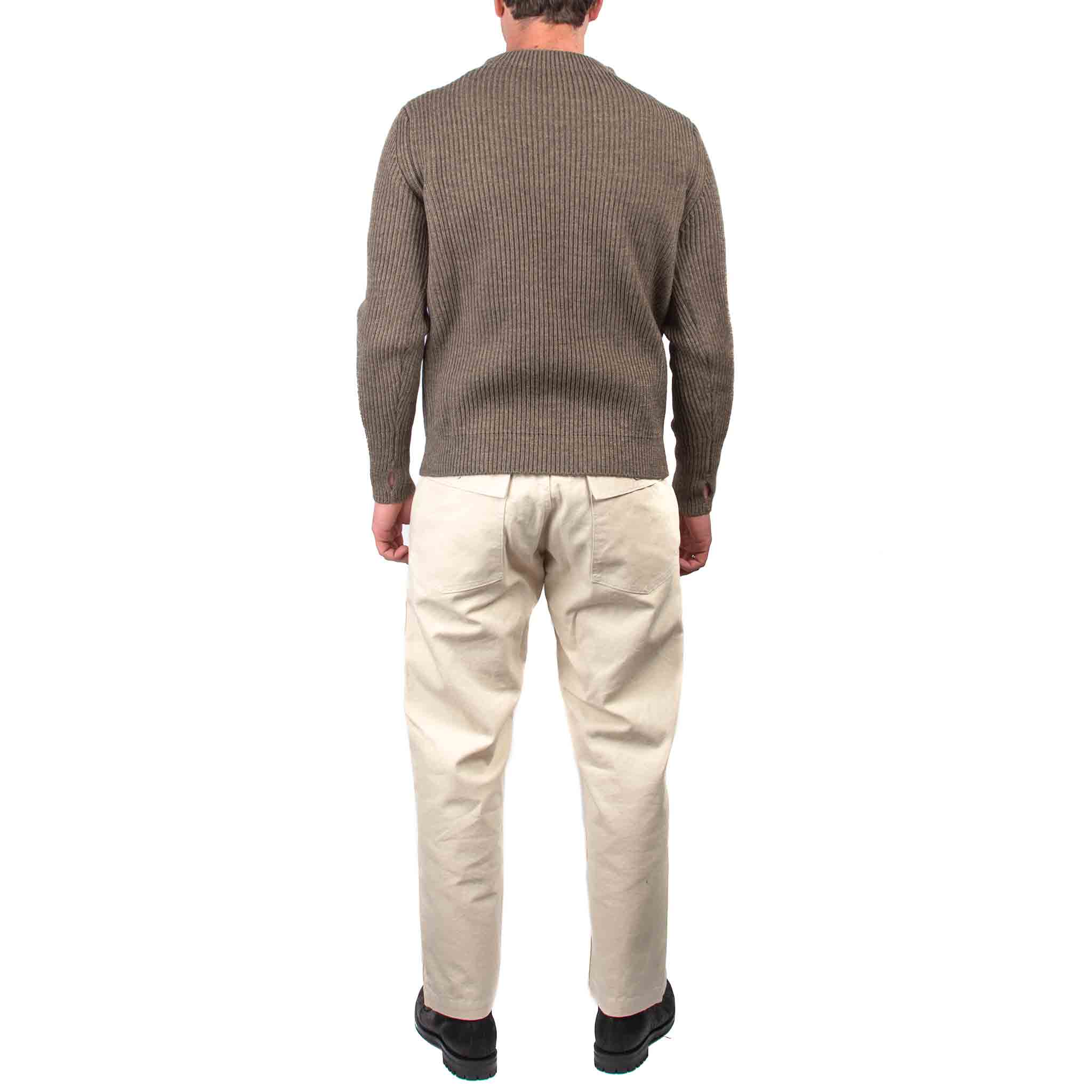 Andersen-Andersen Navy Crewneck Natural Taupe - Image 3
