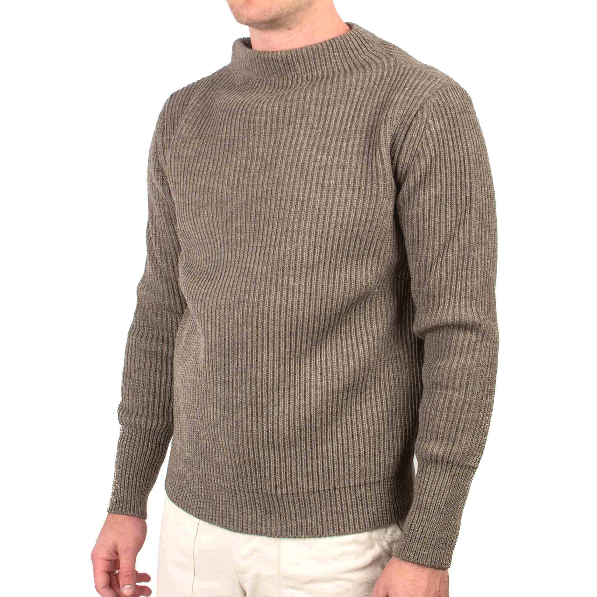 Andersen-Andersen Navy Crewneck Natural Taupe - Image 4