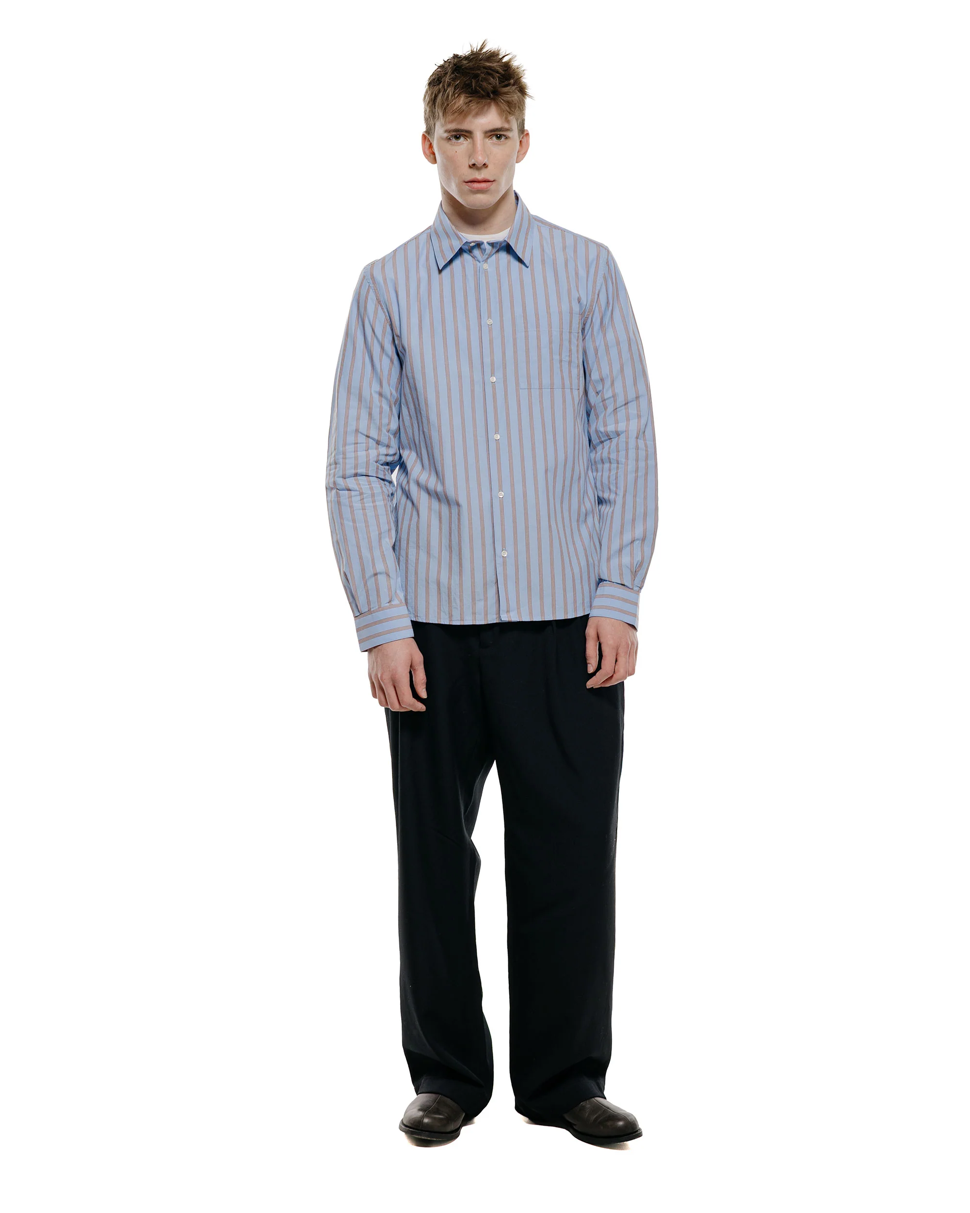 Another Aspect Another Shirt 3.0 Blue/Brown Stripe - Image 4