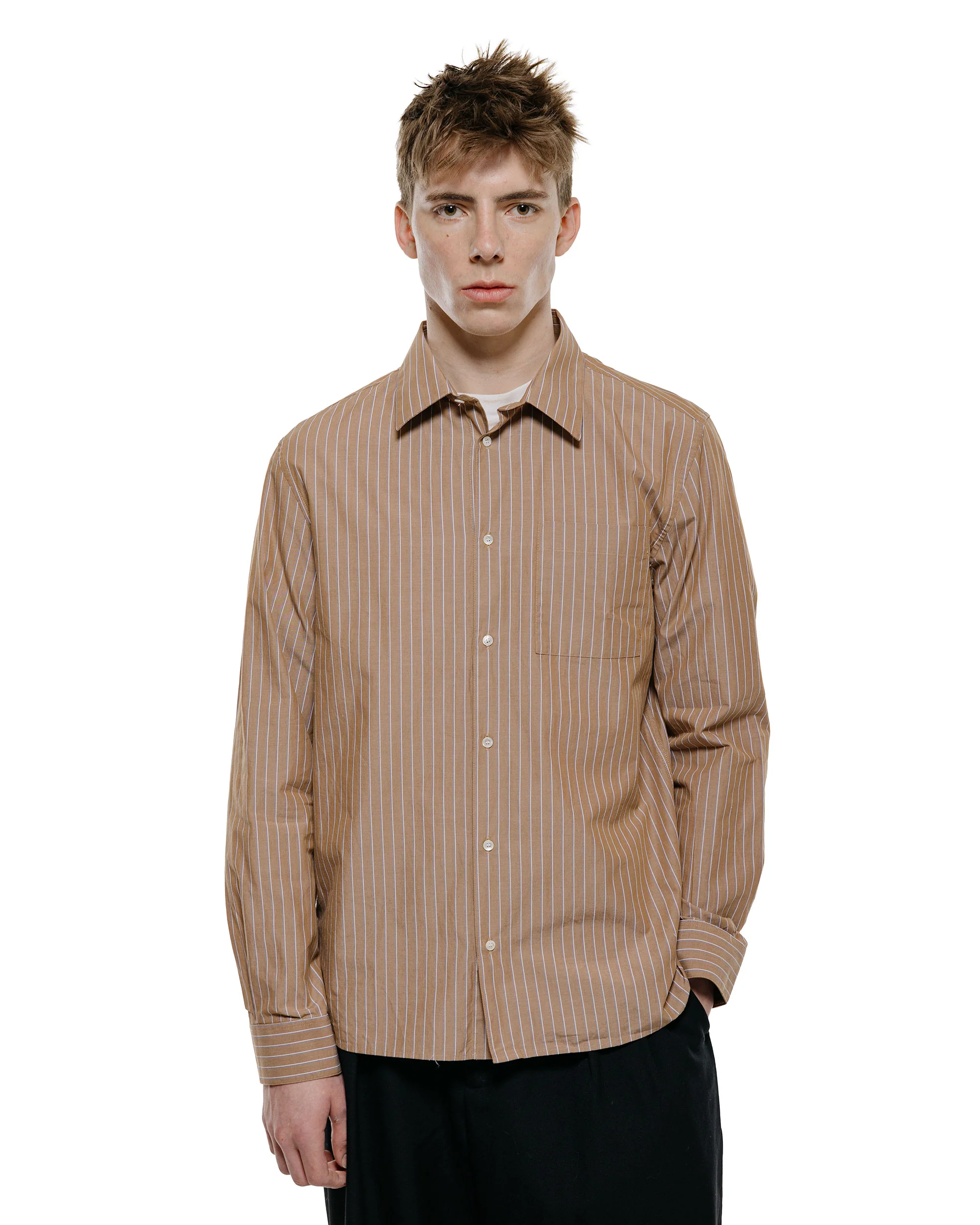 Another Aspect Another Shirt 3.0 Brown/White Stripe - Image 2