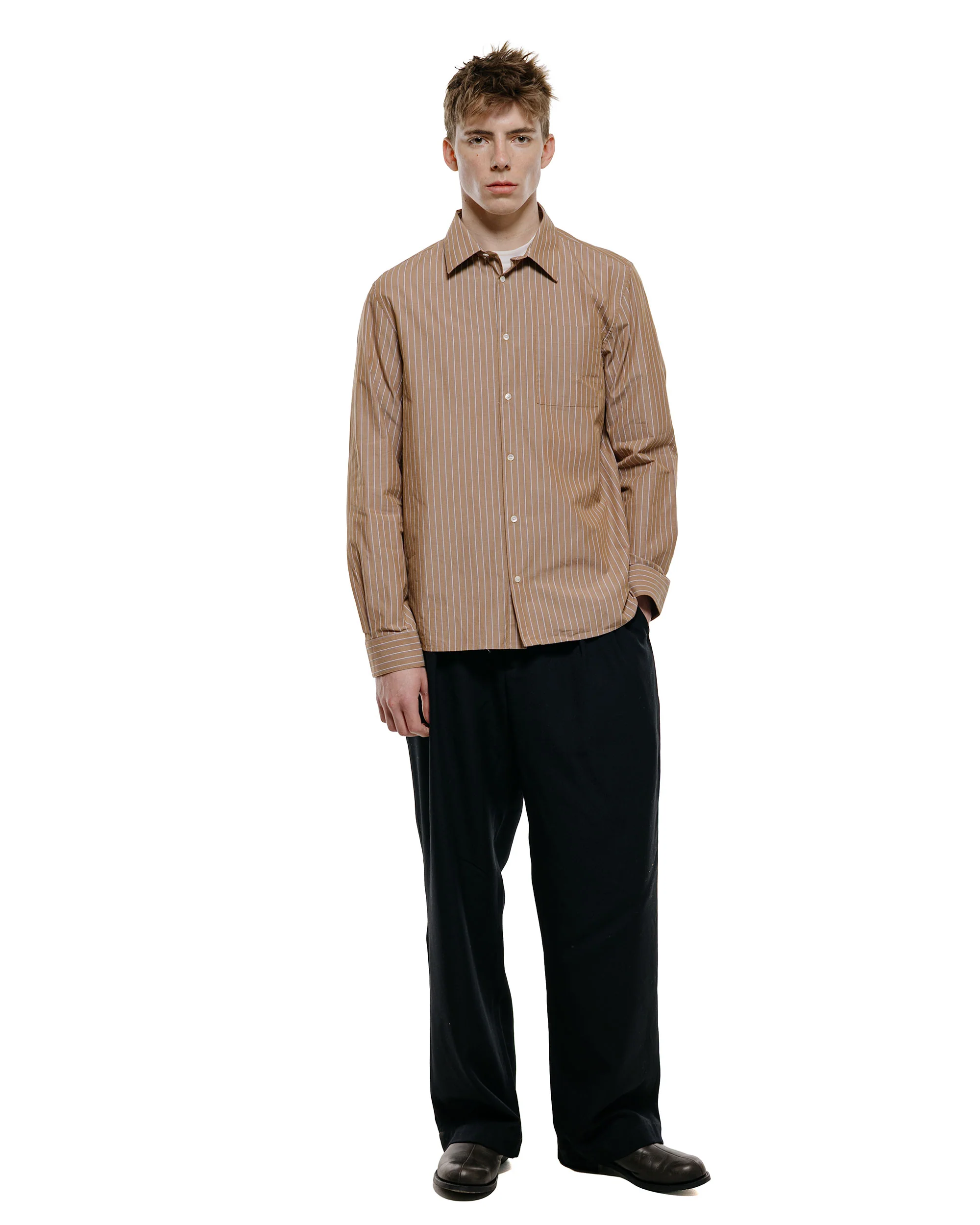 Another Aspect Another Shirt 3.0 Brown/White Stripe - Image 4
