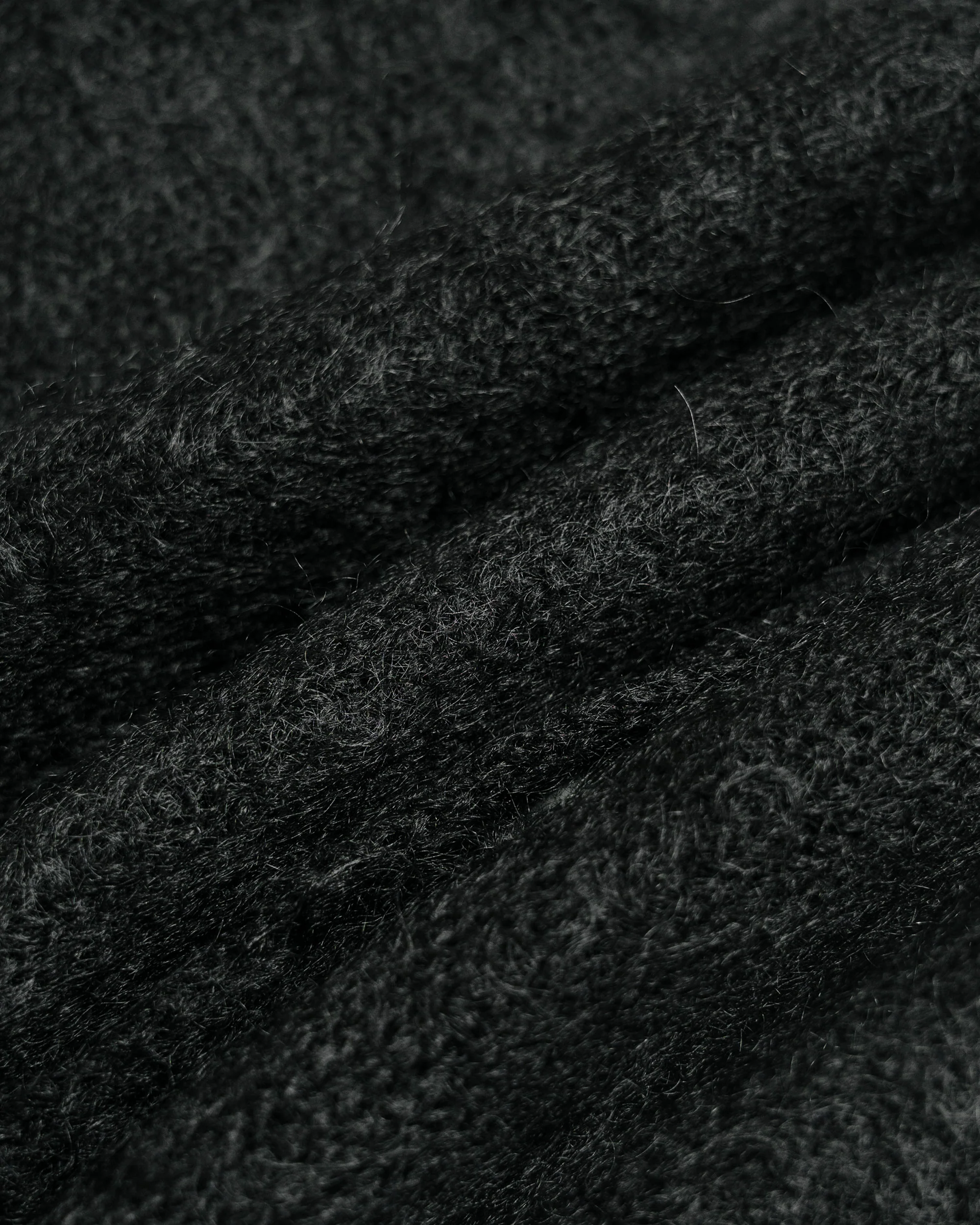 Auralee Brushed Super Kid Mohair Knit Cardigan Ink Black - Image 5