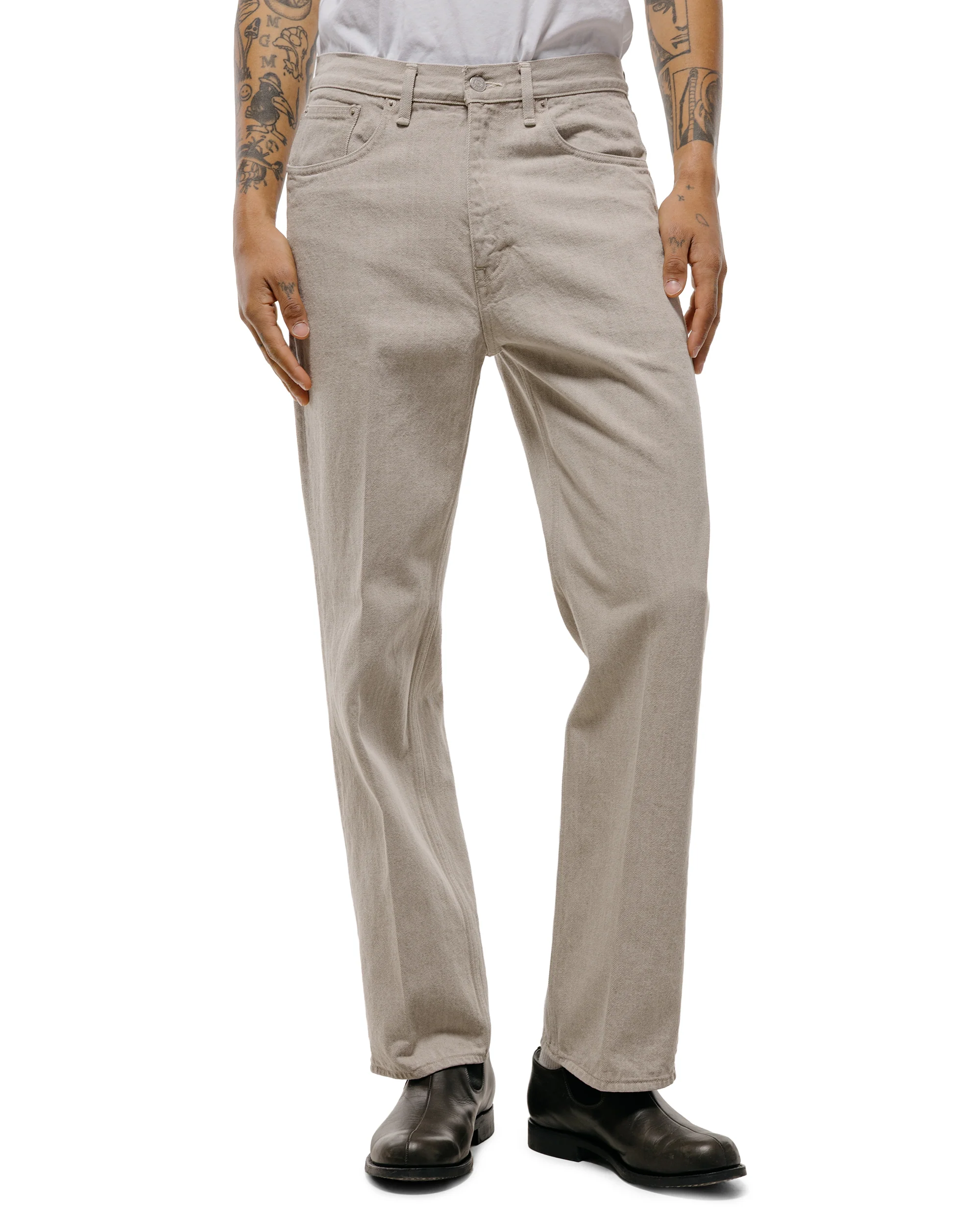 Auralee Faded Hard Twist Denim 5P Pants Light Gray - Image 2