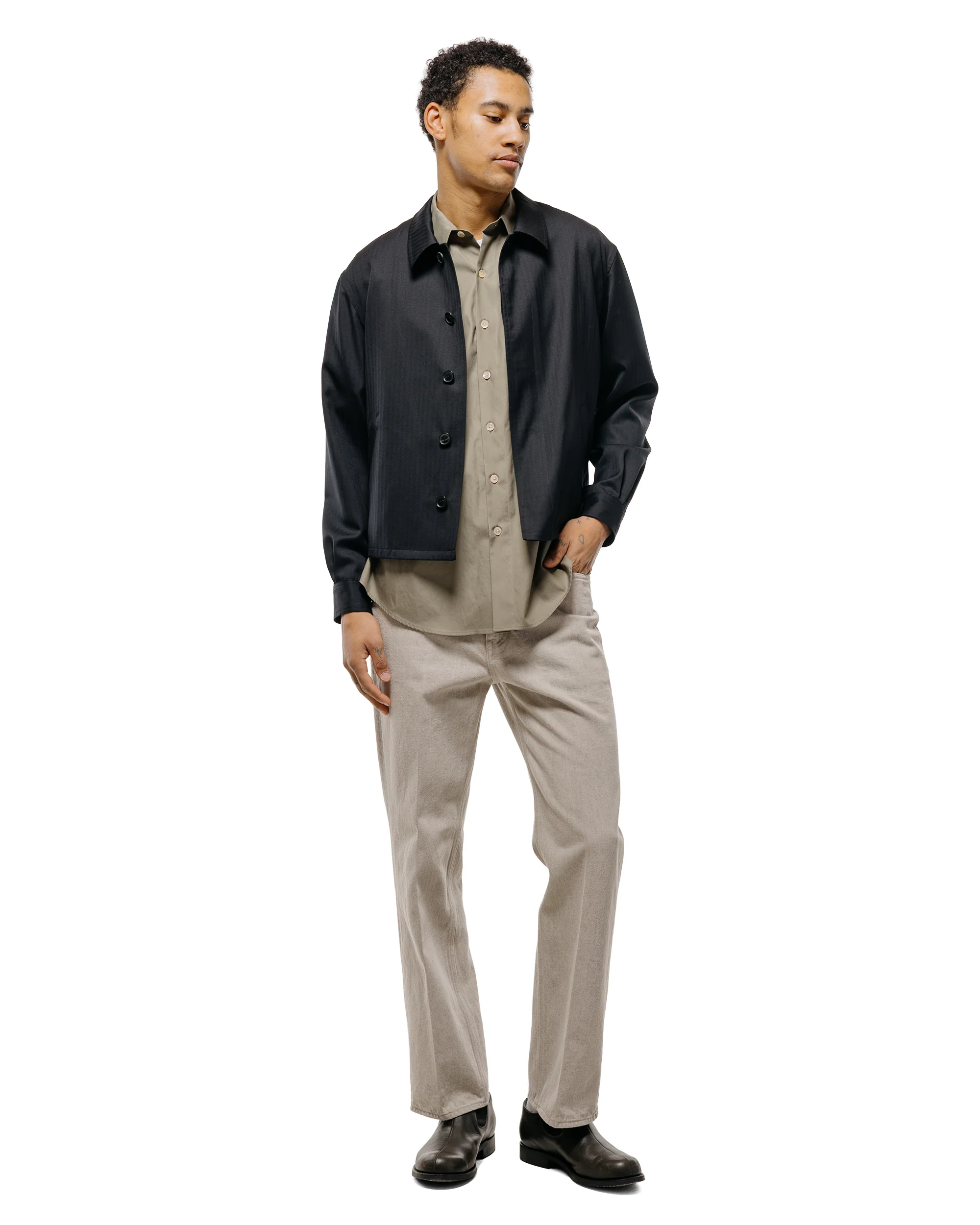 Auralee Faded Hard Twist Denim 5P Pants Light Gray - Image 5