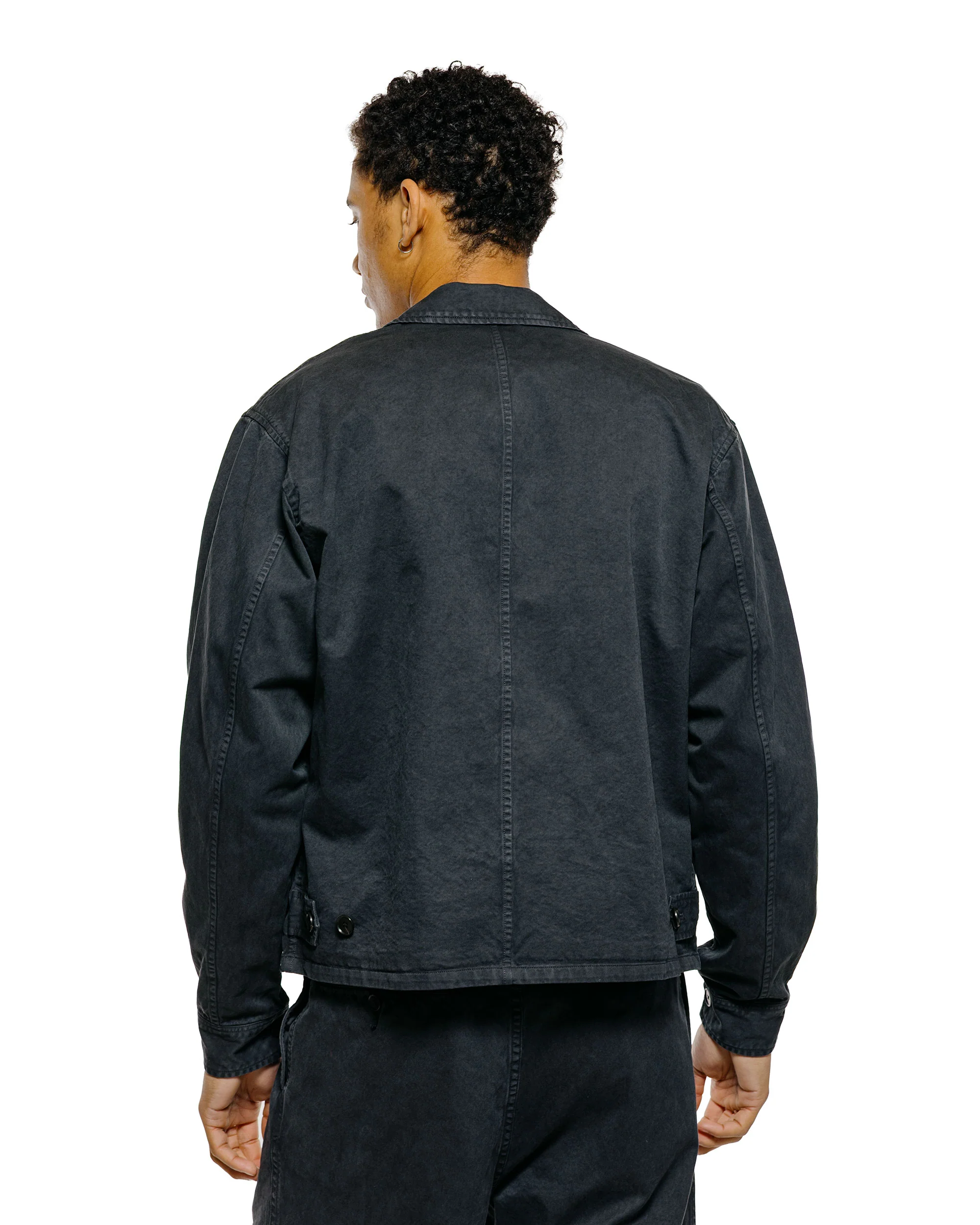 Auralee Garment Dyed Finx Light Chino Blouson Black - Image 3
