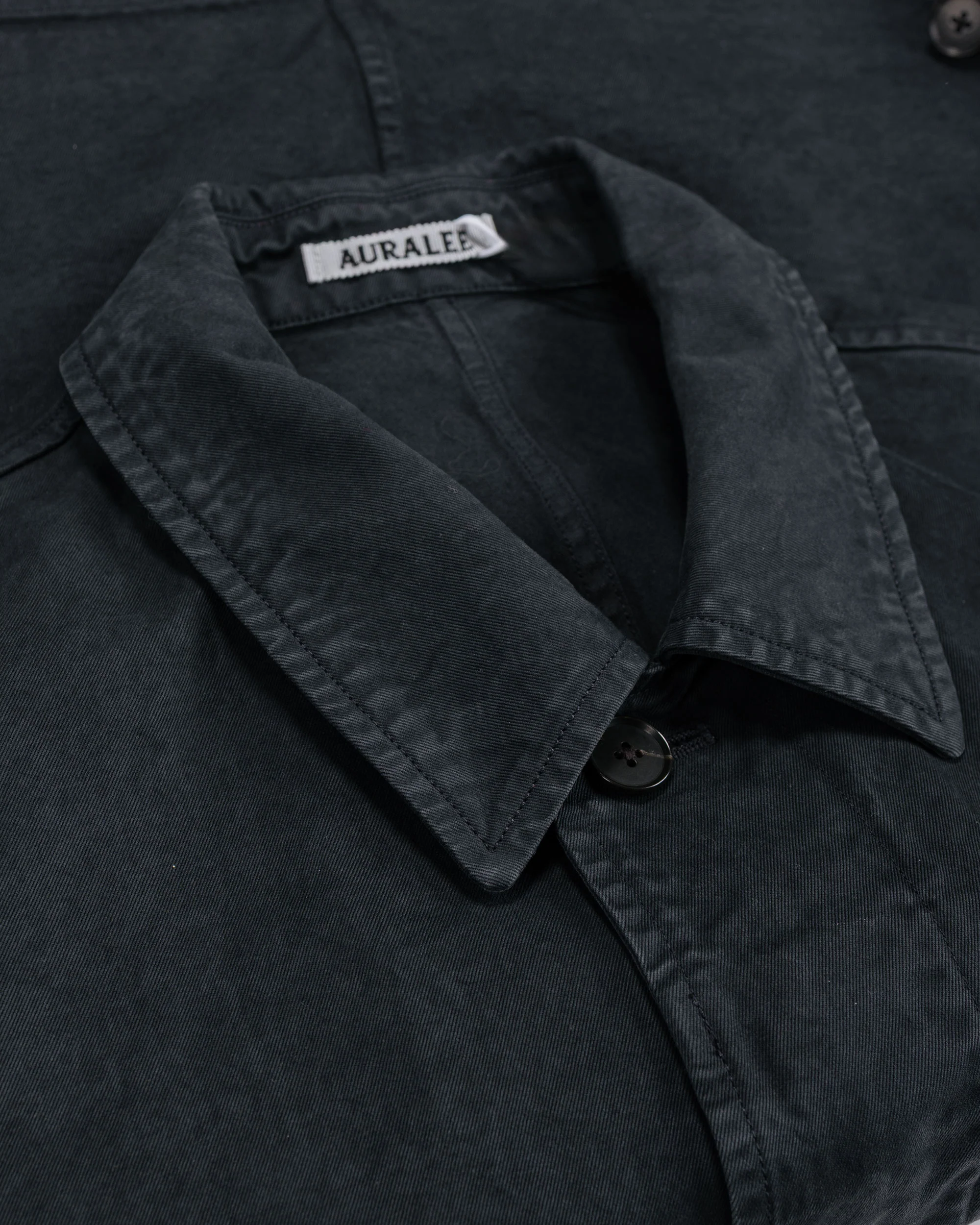Auralee Garment Dyed Finx Light Chino Blouson Black - Image 5
