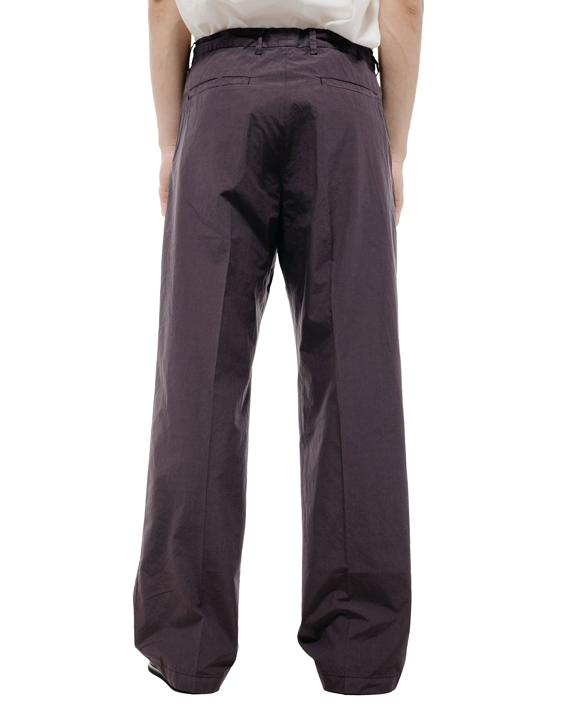 Auralee Garment Dyed Finx Shuttle Weather One-Tuck Slacks Dark Brown - Image 4