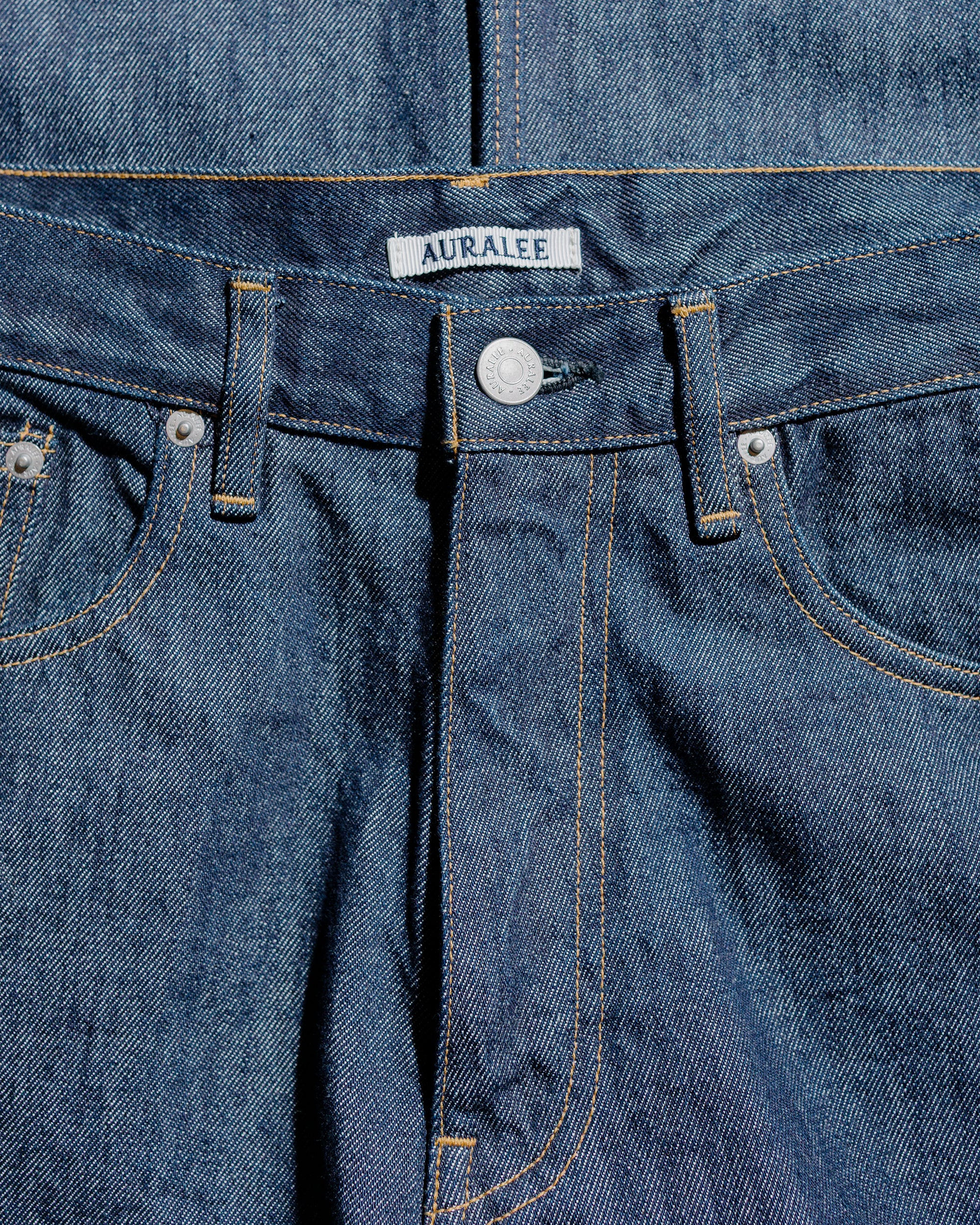Auralee Hard Twist Denim 5P Pants Indigo - Image 5