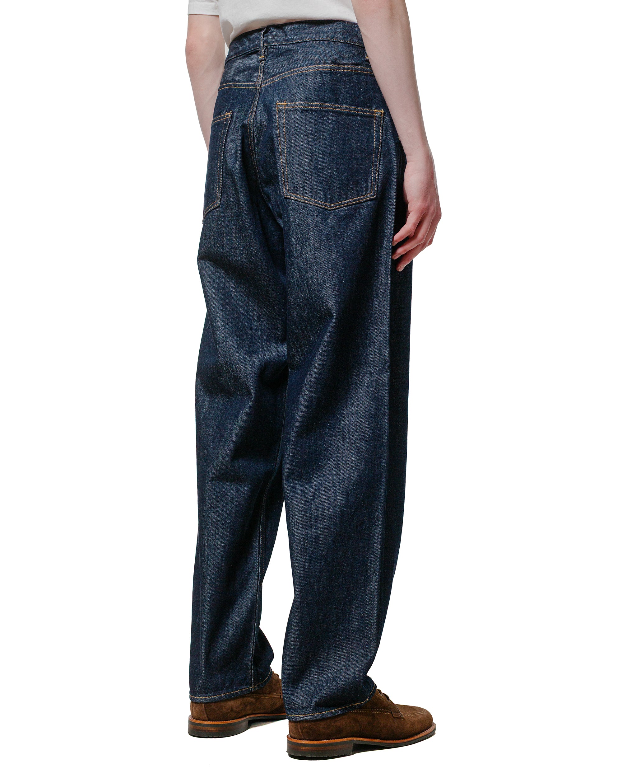Auralee Hard Twist Denim Wide Pants Indigo - Image 3