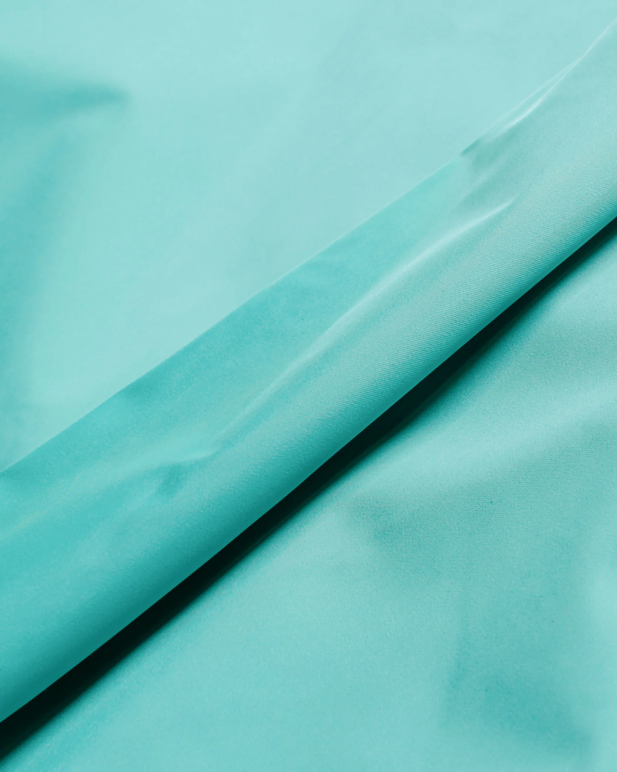 Auralee Hard Twist Polyester Satin Laminate Field Pants Turquoise Blue - Image 5
