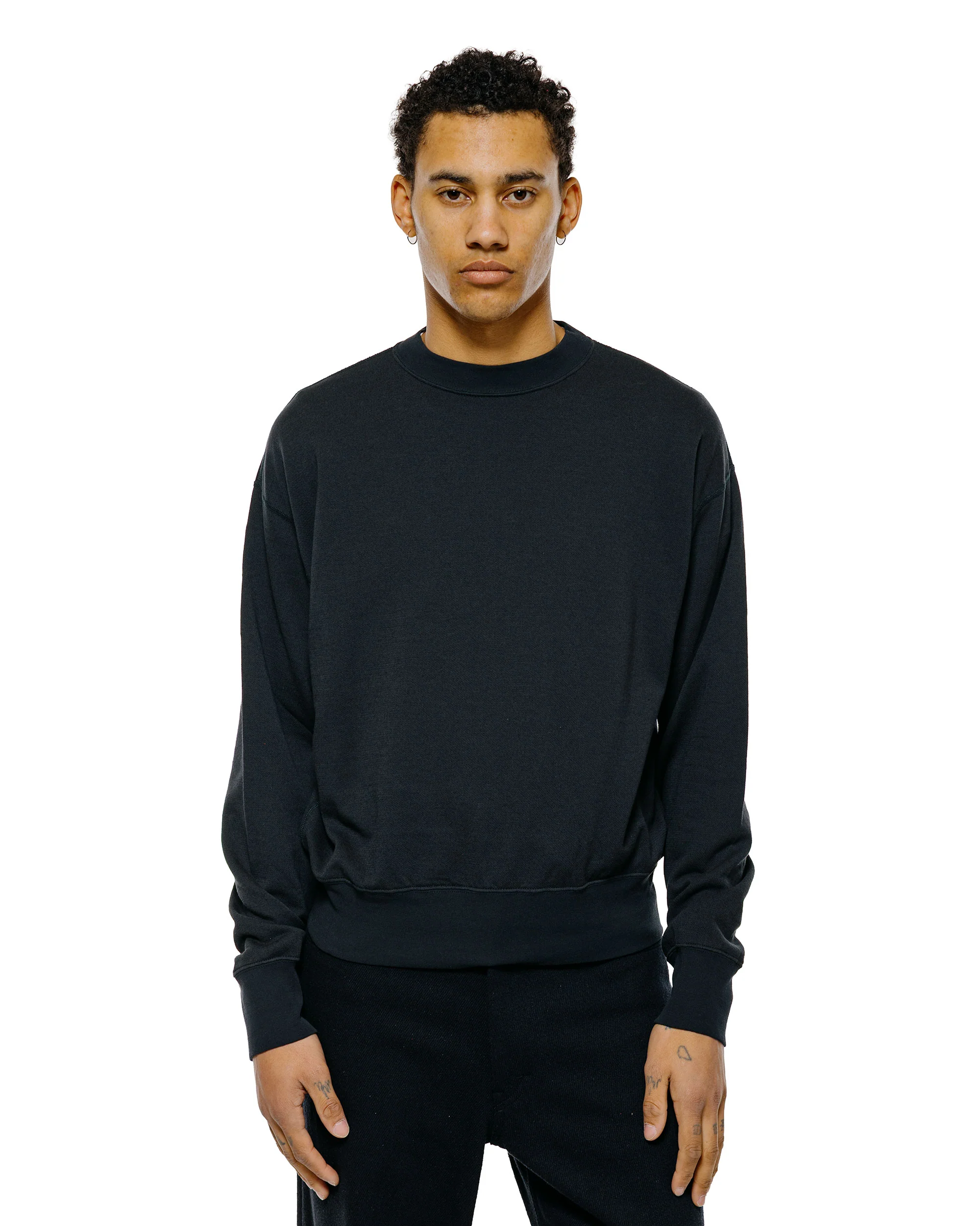 Auralee High Twist Light Sweat P/O Ink Black - Image 2