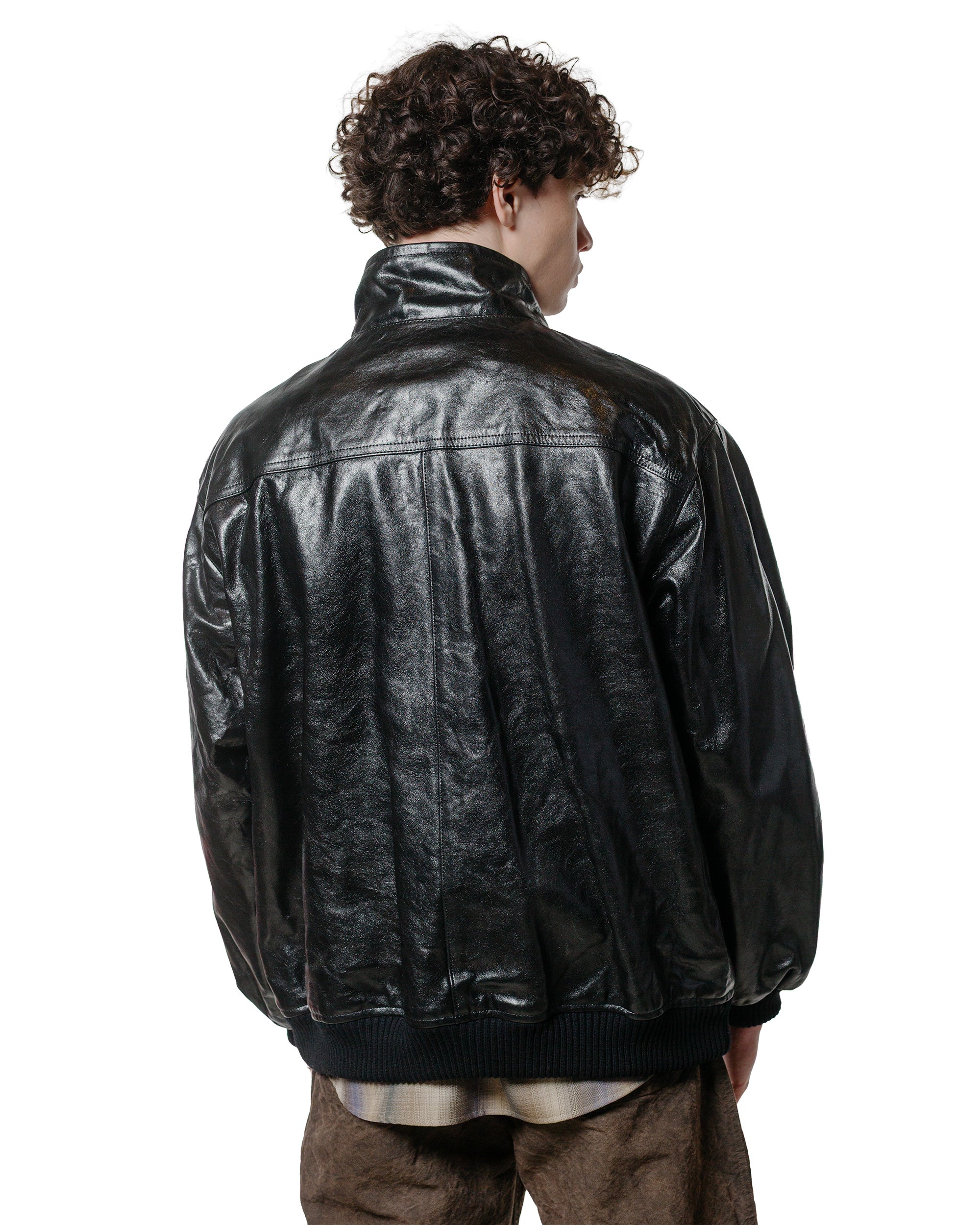 Auralee Lamb Leather Zip Blouson Black - Image 4
