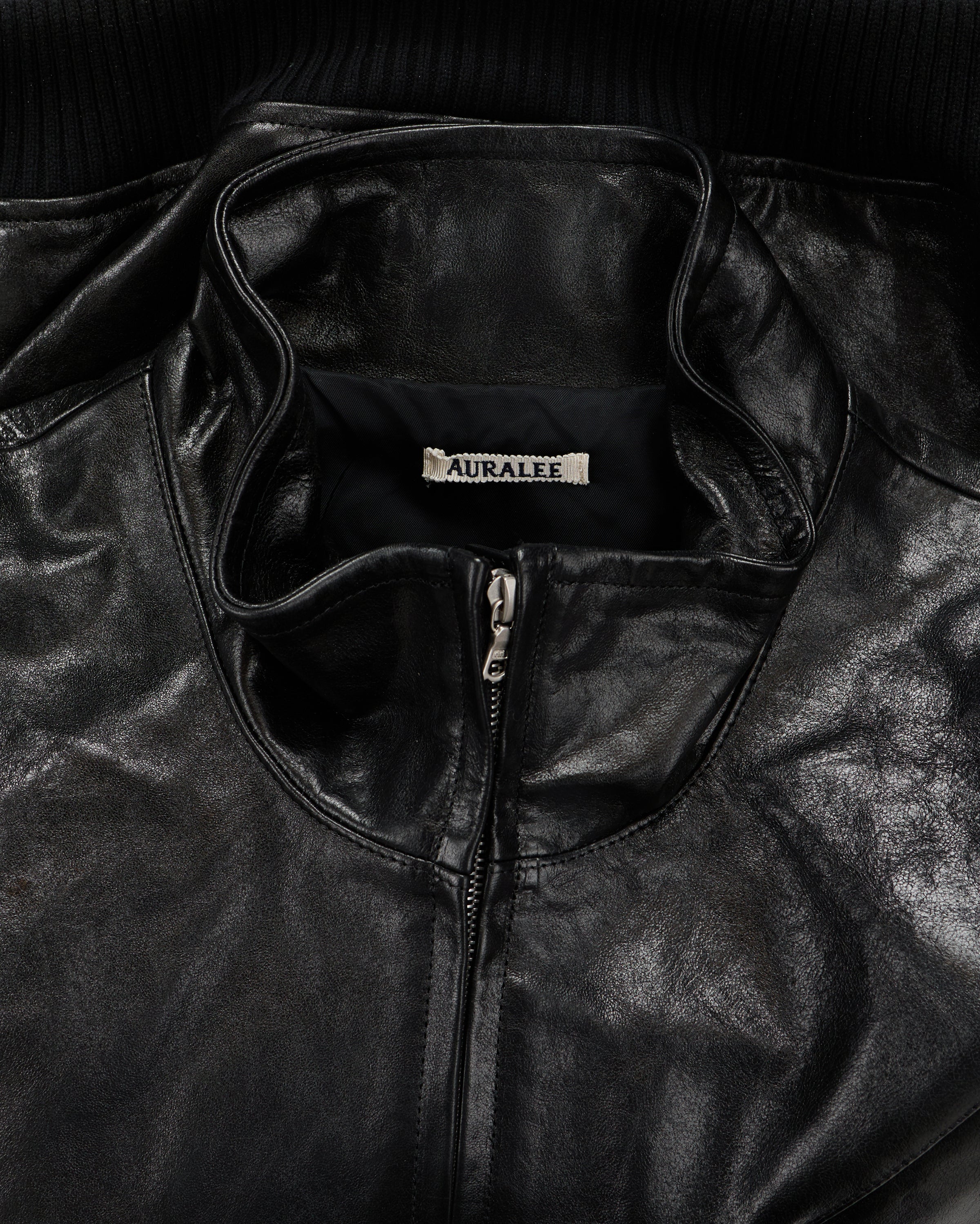 Auralee Lamb Leather Zip Blouson Black - Image 6