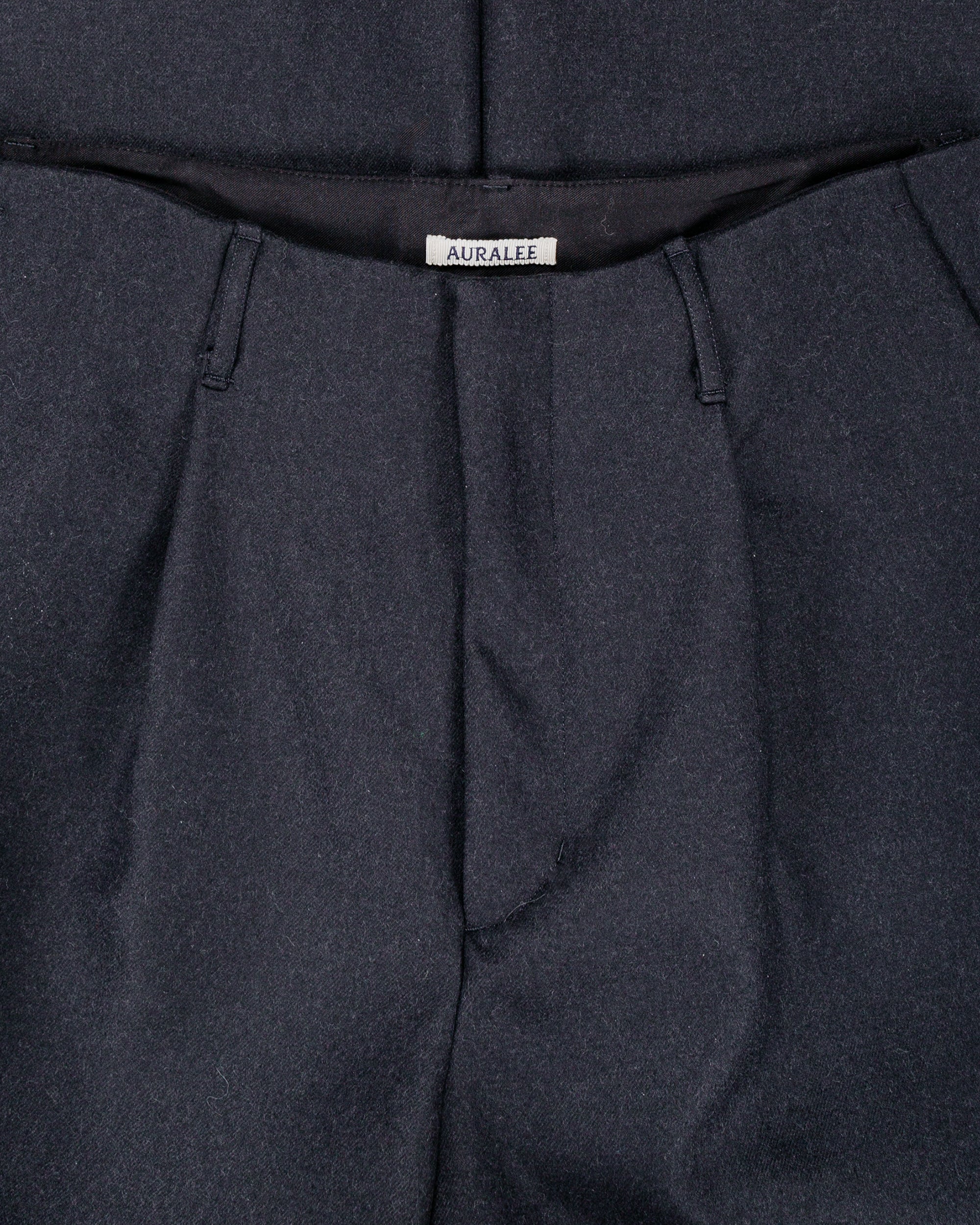 Auralee Light Melton One-Tuck Slacks Dark Charcoal - Image 5