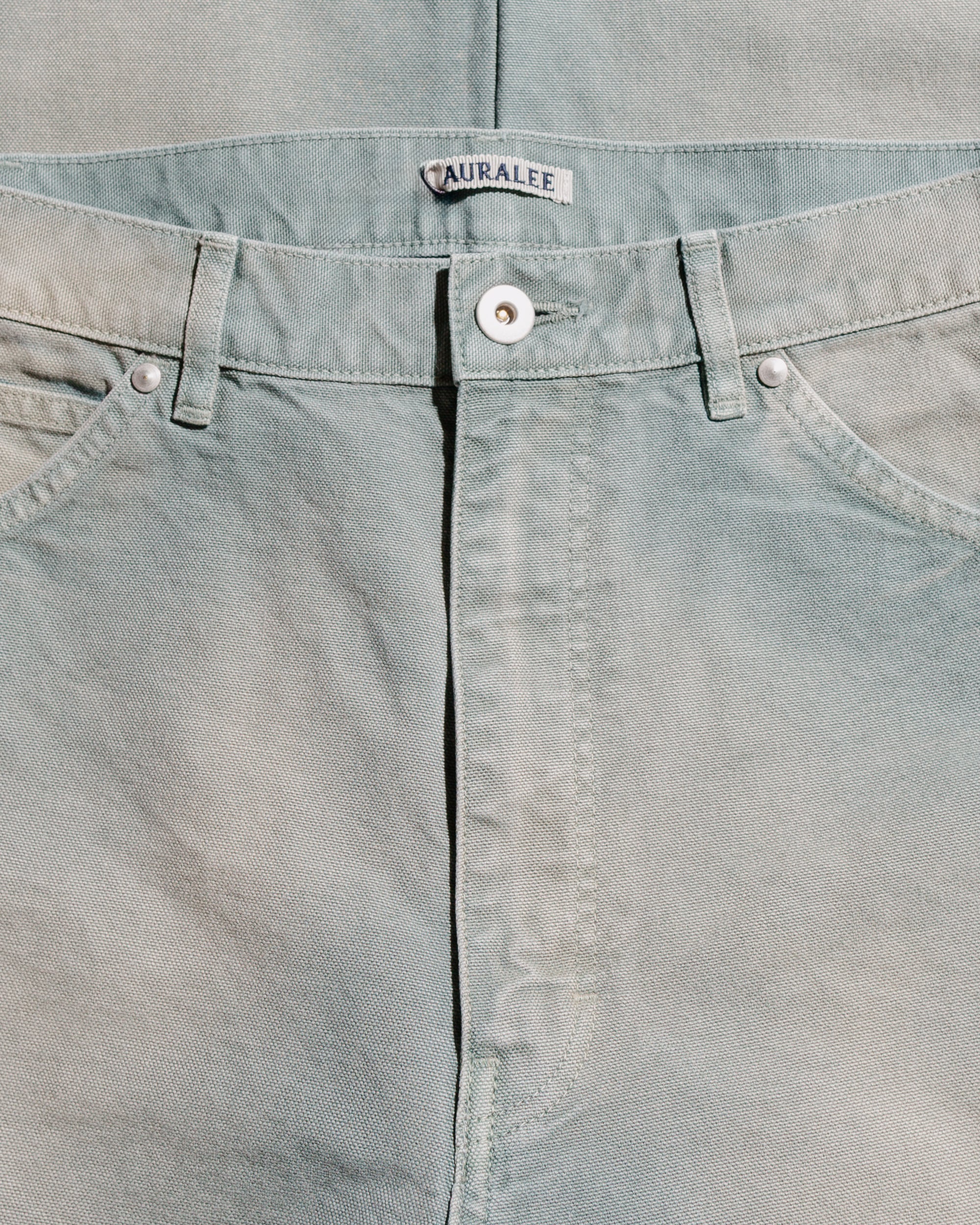 Auralee Organic Cotton Duck Pants Ash Green - Image 5