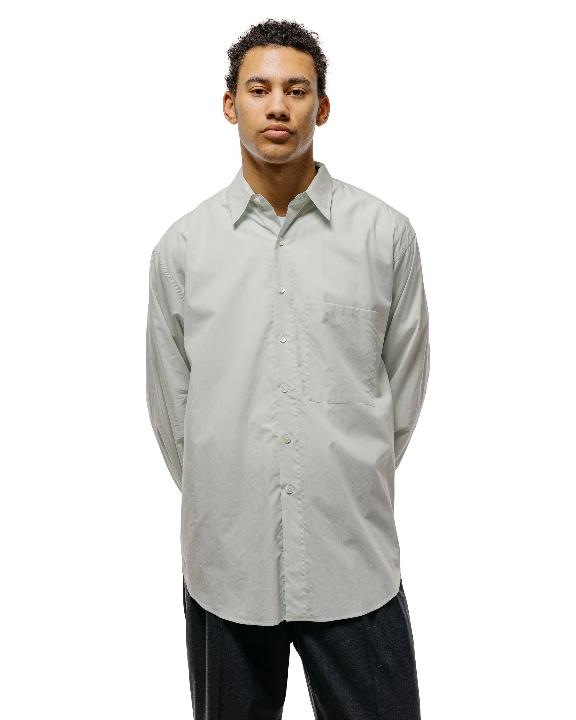 Auralee Super Fine Cotton Lawn Shirt Pale Blue - Image 2