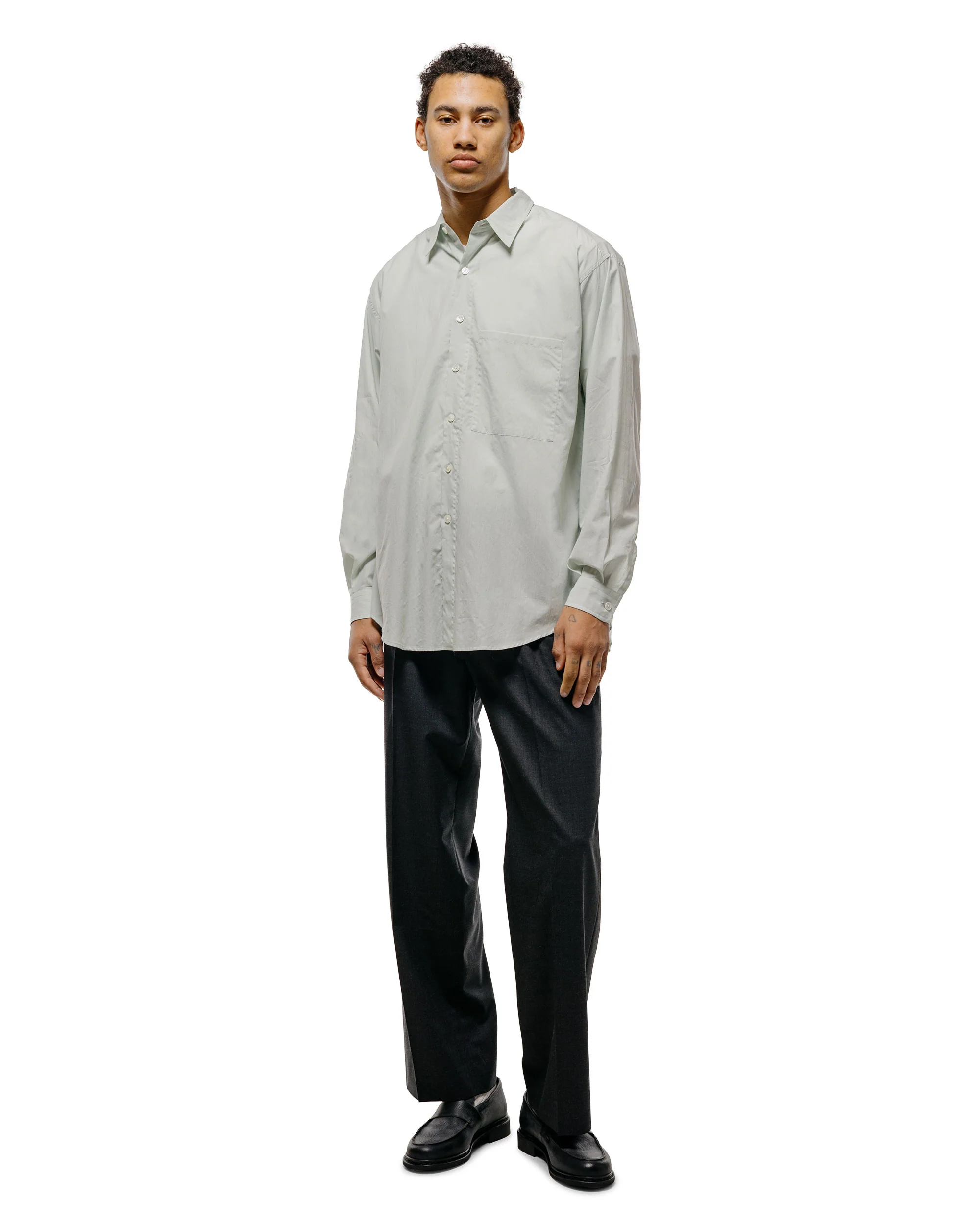 Auralee Super Fine Cotton Lawn Shirt Pale Blue - Image 5