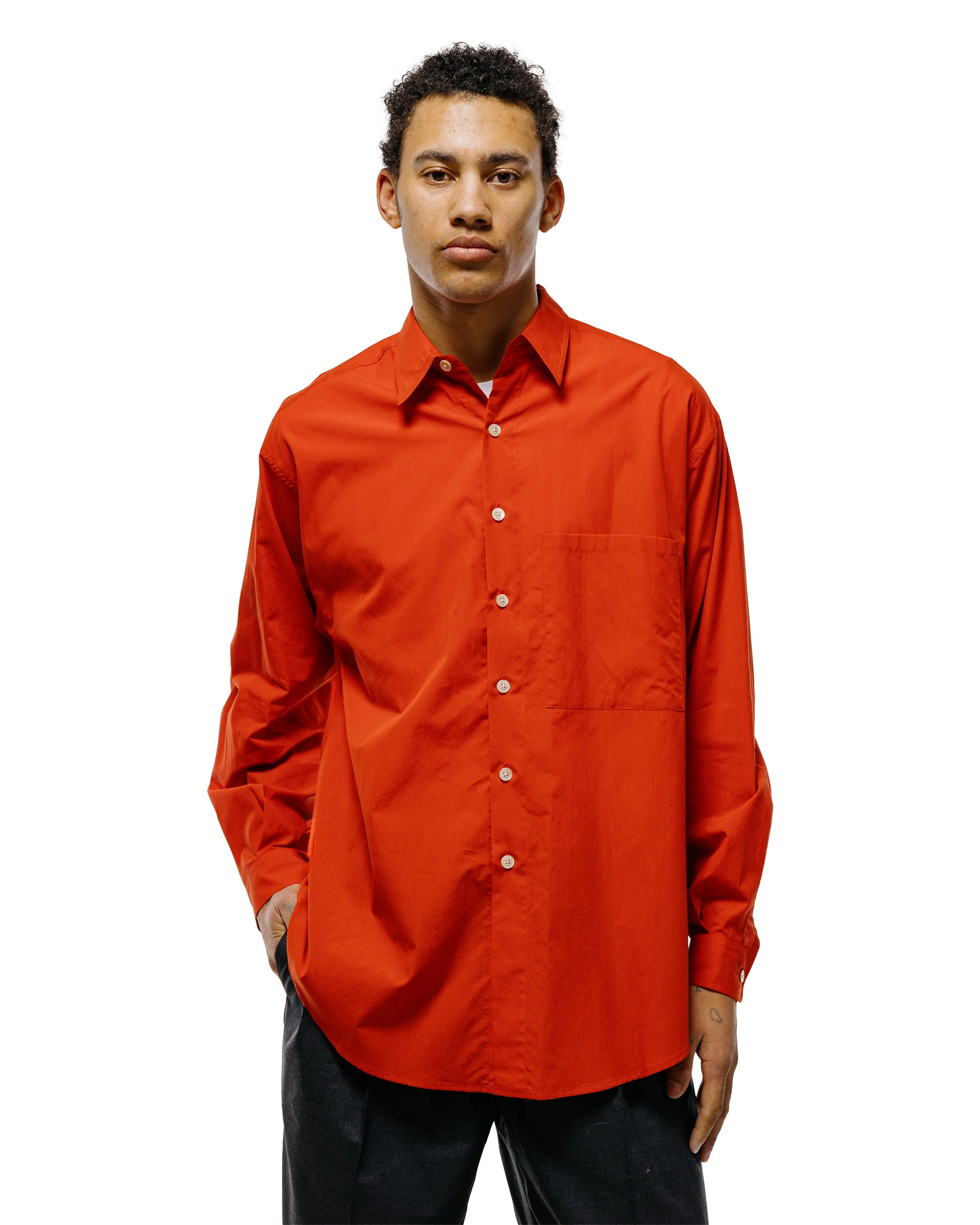 Auralee Super Fine Cotton Lawn Shirt Red - Image 2