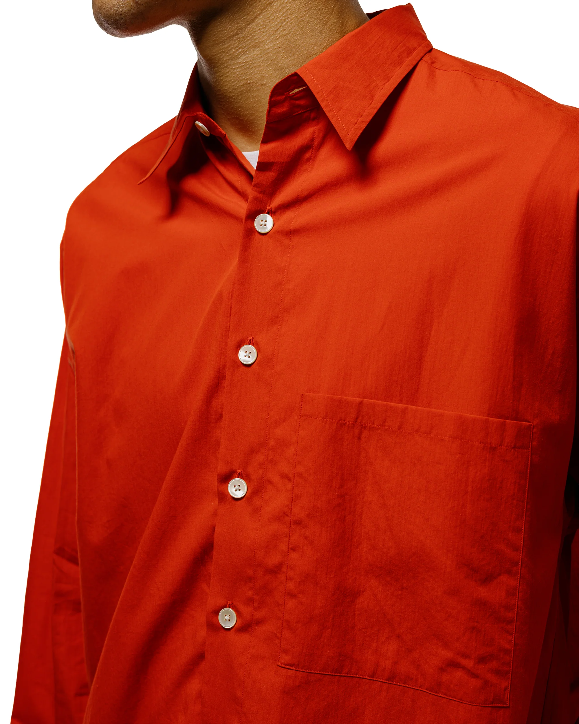 Auralee Super Fine Cotton Lawn Shirt Red - Image 3